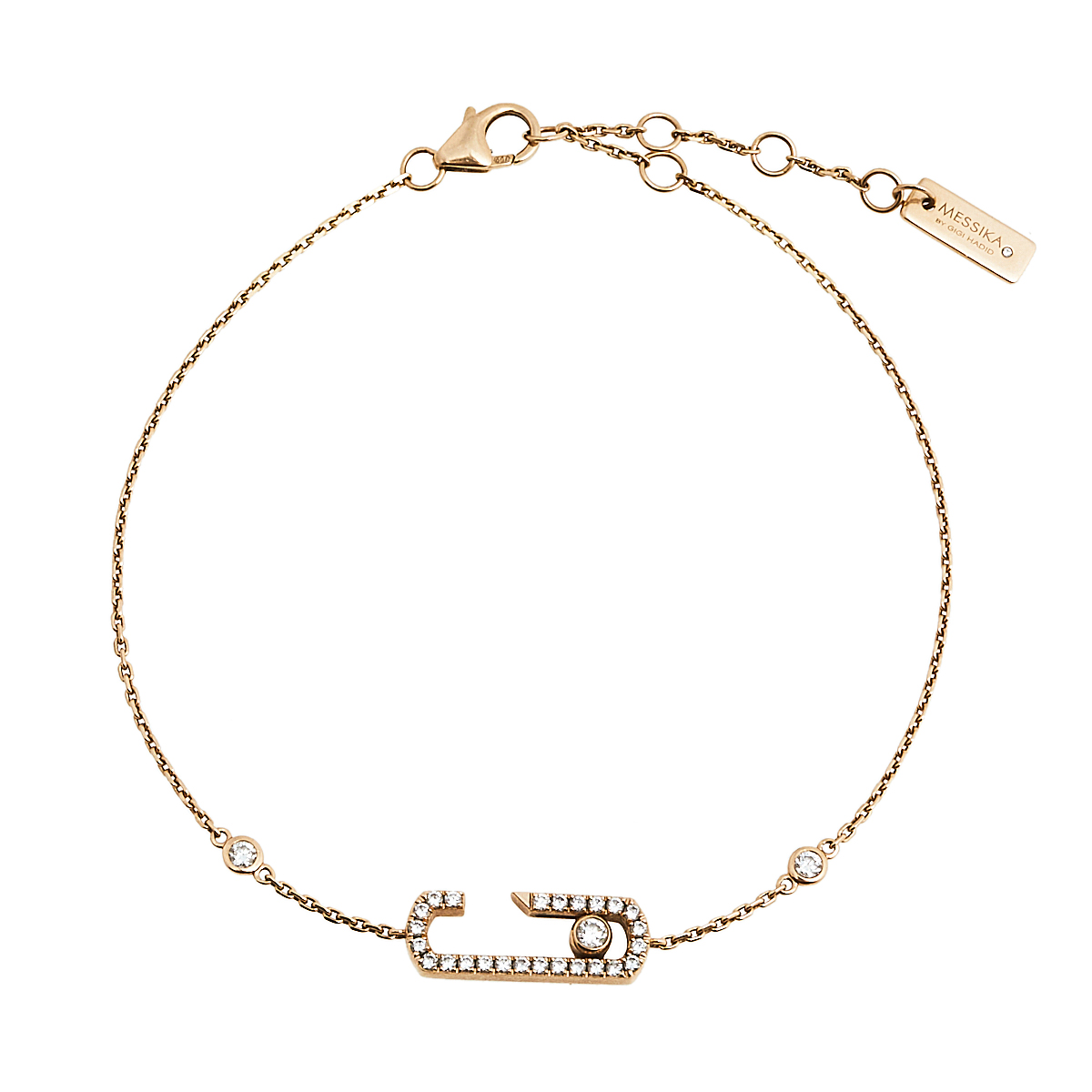 Messika Move Addiction Diamond 18K Rose Gold Chain Link Bracelet female