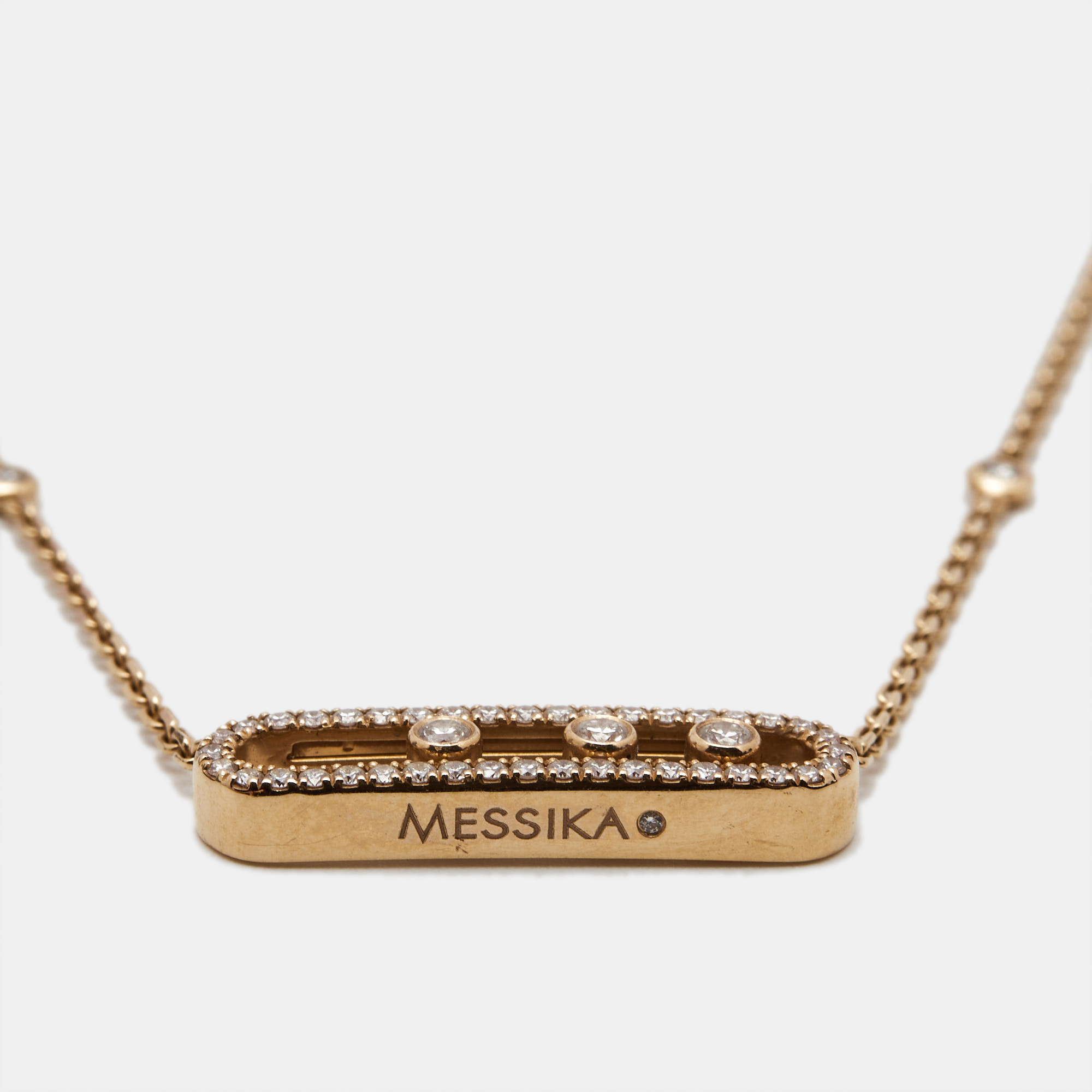 Messika Baby Move Pavé Diamonds 18k Rose Gold Necklace