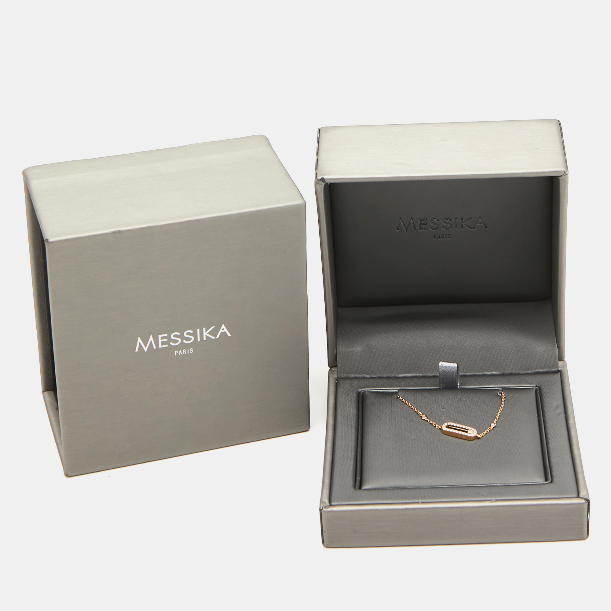 Messika Move Uno Pave Diamonds 18k Rose Gold Bracelet