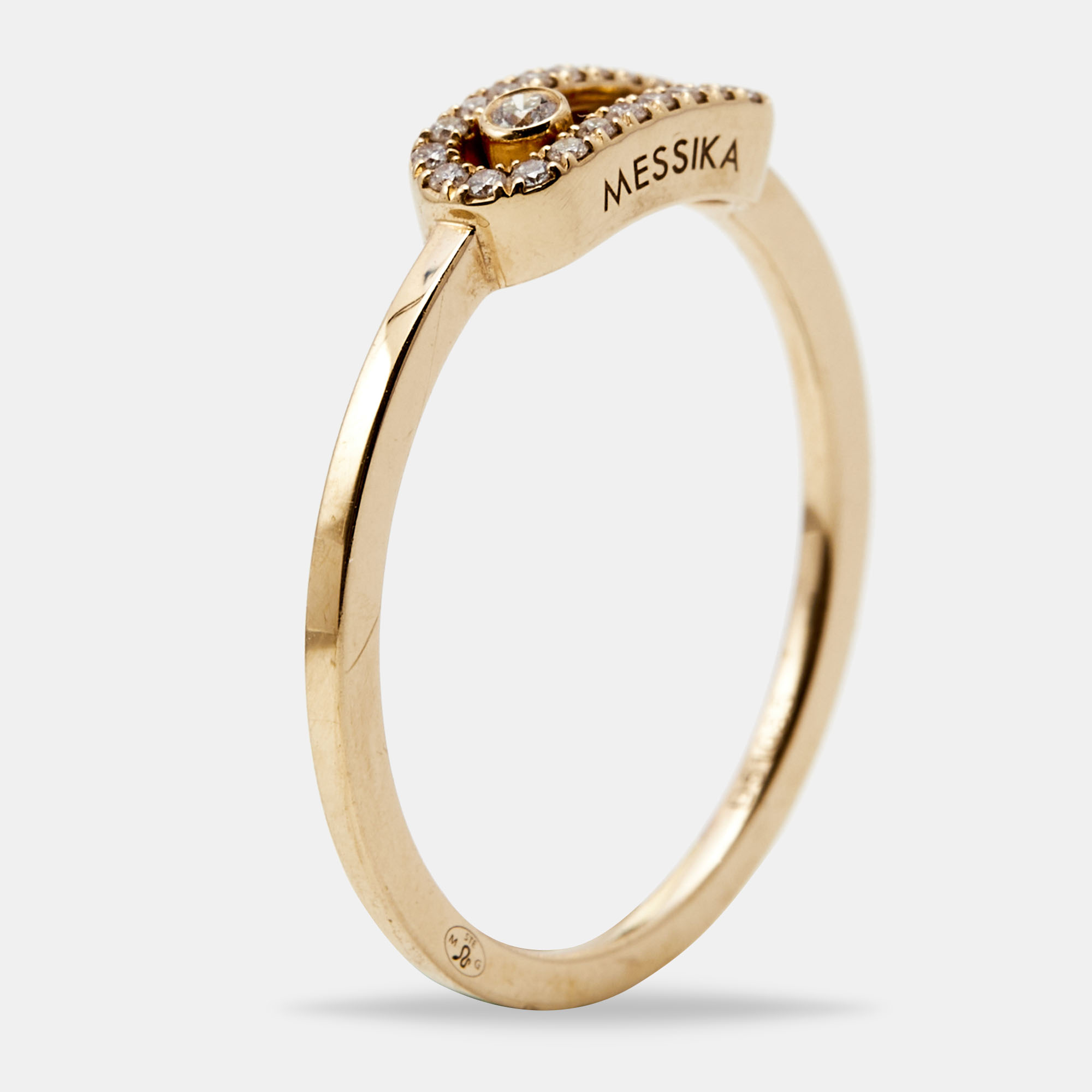 Messika Move Uno Diamond 18k Rose Gold Ring Size 53