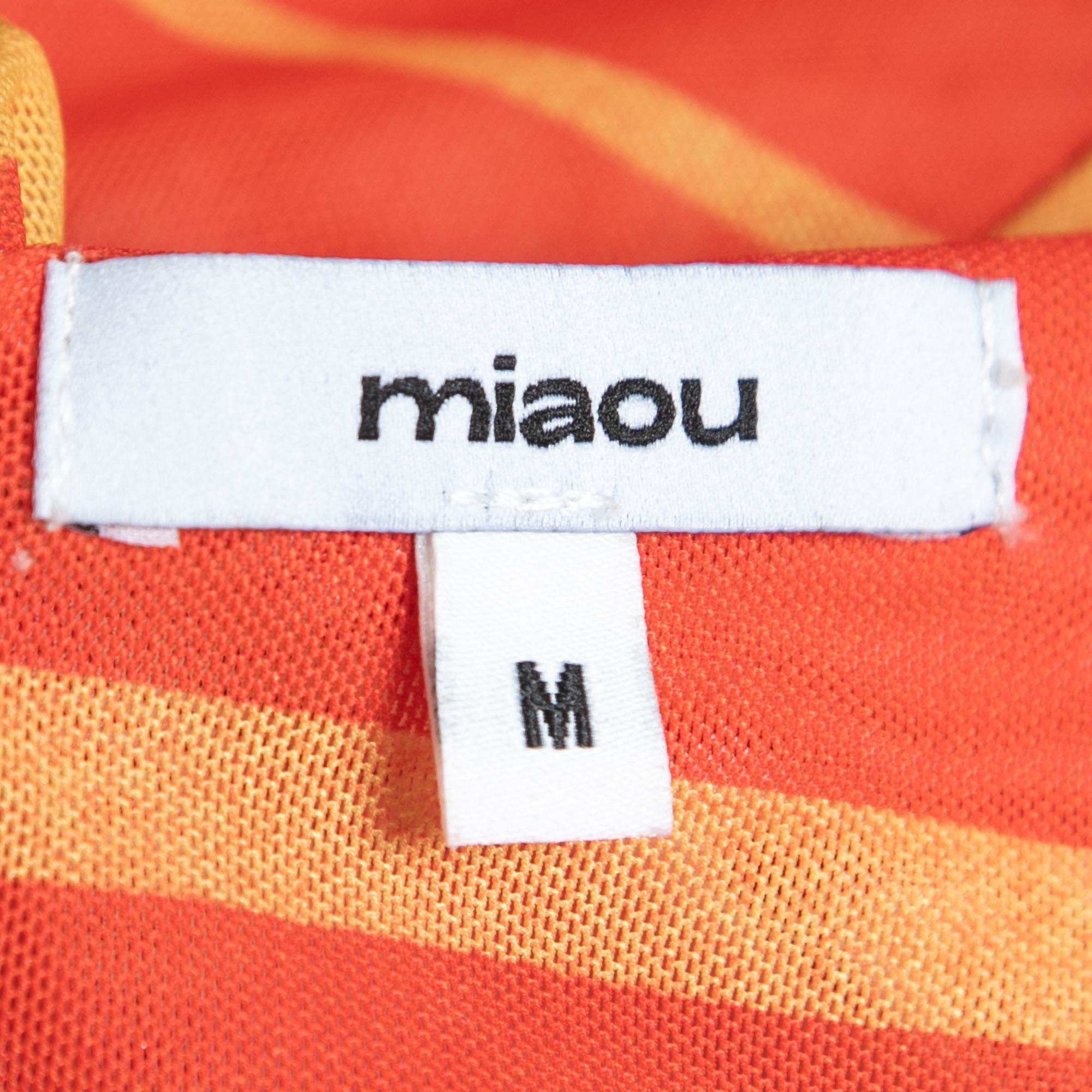 Miaou Orange Abstract Print Knit Sleeveless Corset Blouse M