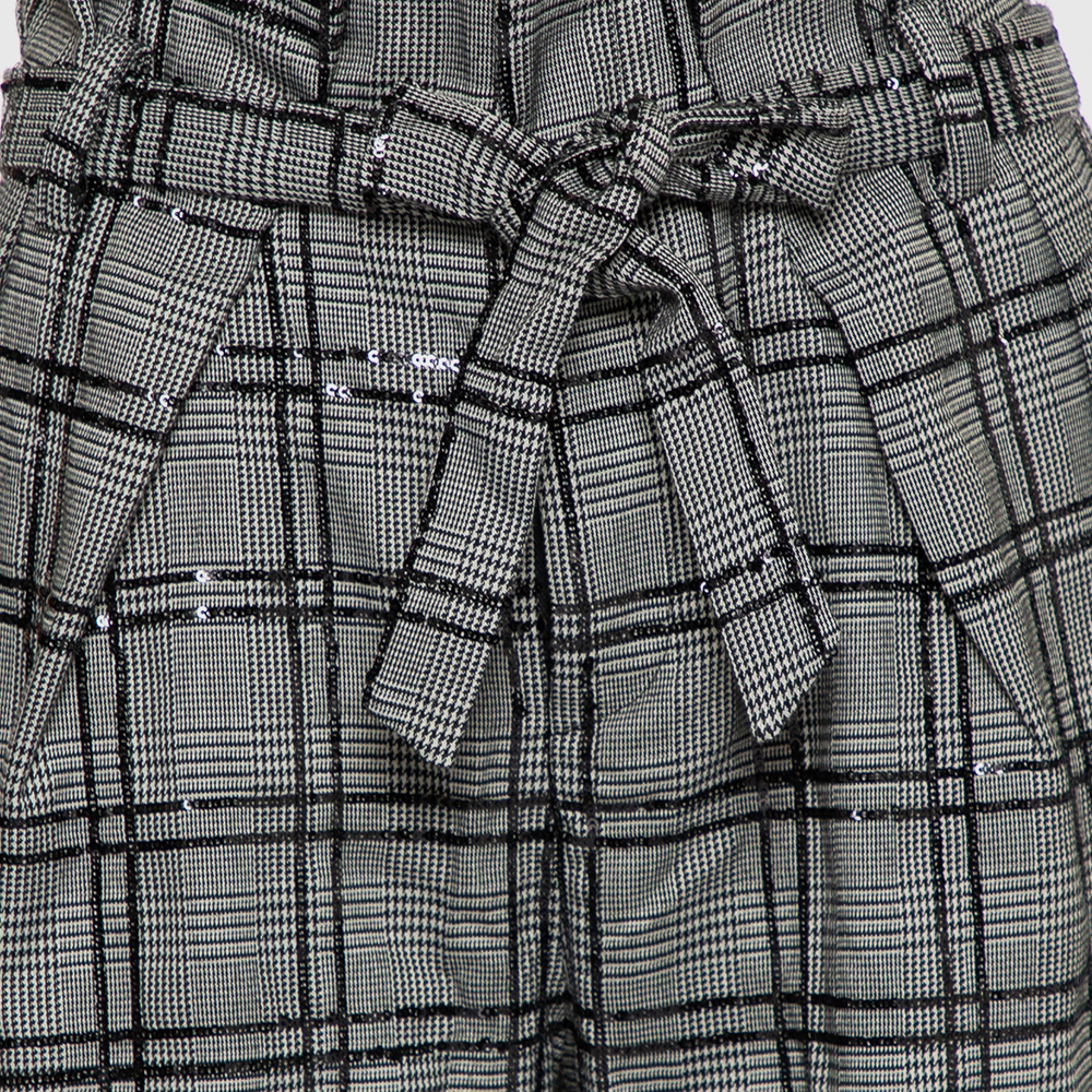 Michael Costello X Revolve Grey Plaid Synthetic Sequin Embellished Philipe Pants M