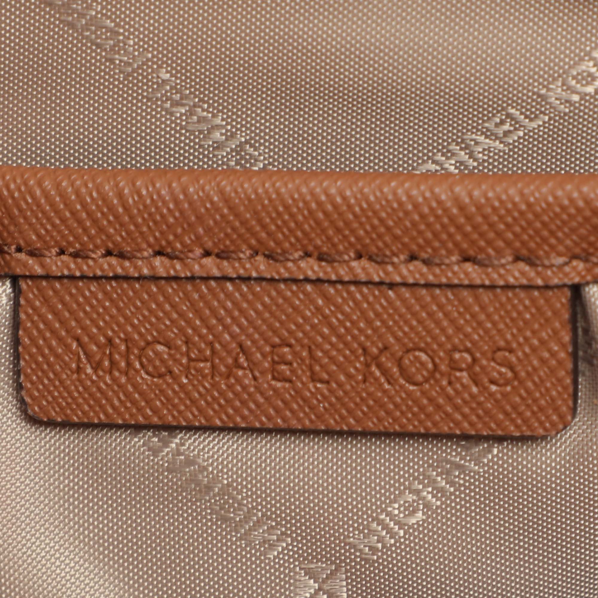 Michael Kors Brown Signature Coated Canvas And Leather Jet Set Crossbody Bag