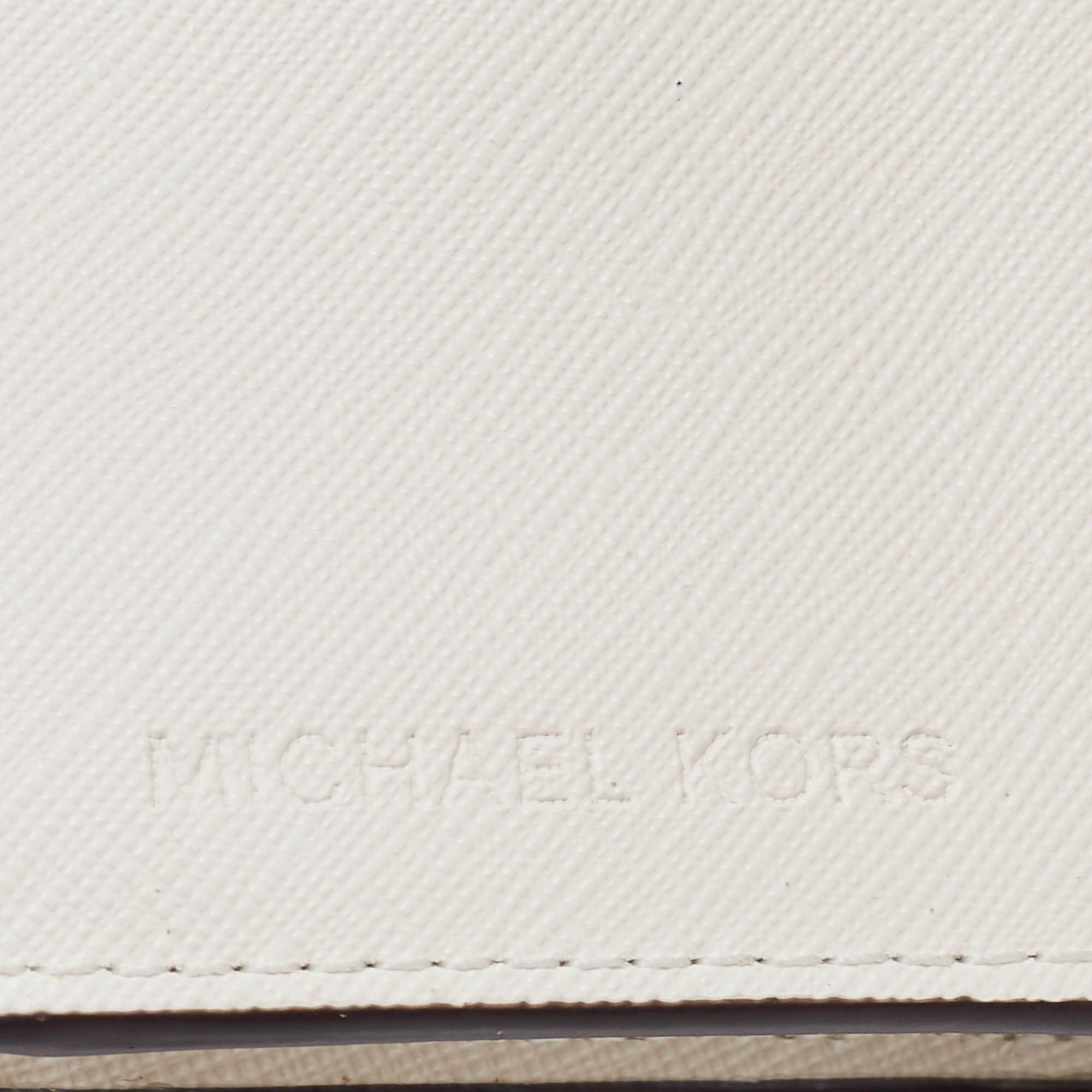 Michael Kors White Leather Jet Set Travel Zip Bifold Wallet