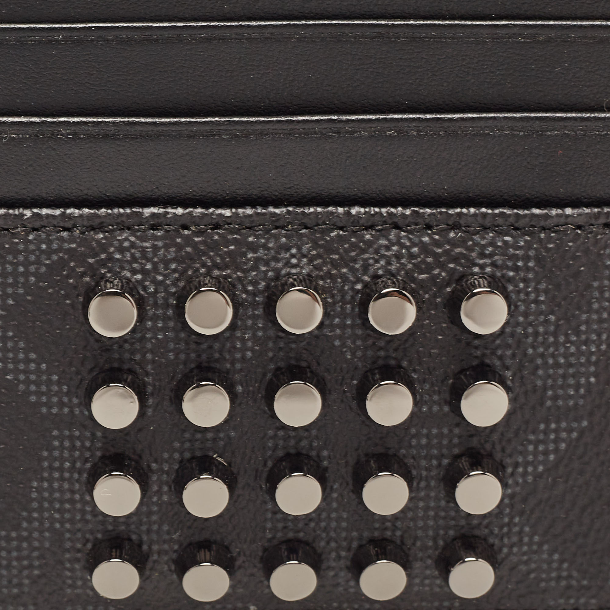 Michael Kors Black Signature Coated Canvas And Leather Studded Tall Card Case