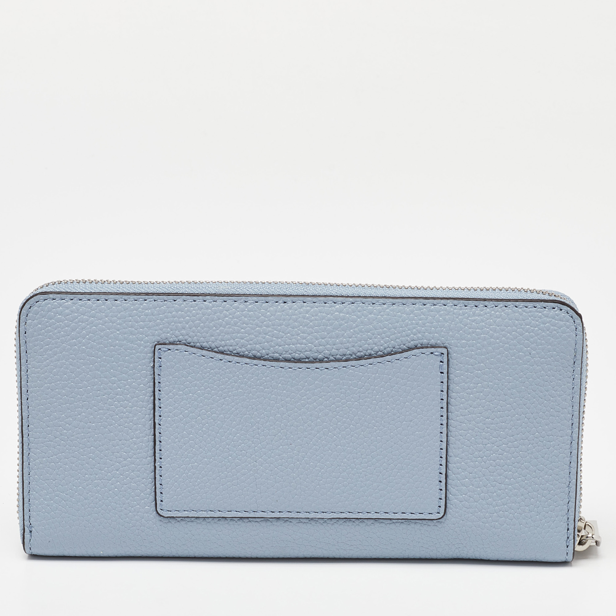 Michael Kors Blue Leather Money Pieces Zip Around Wallet