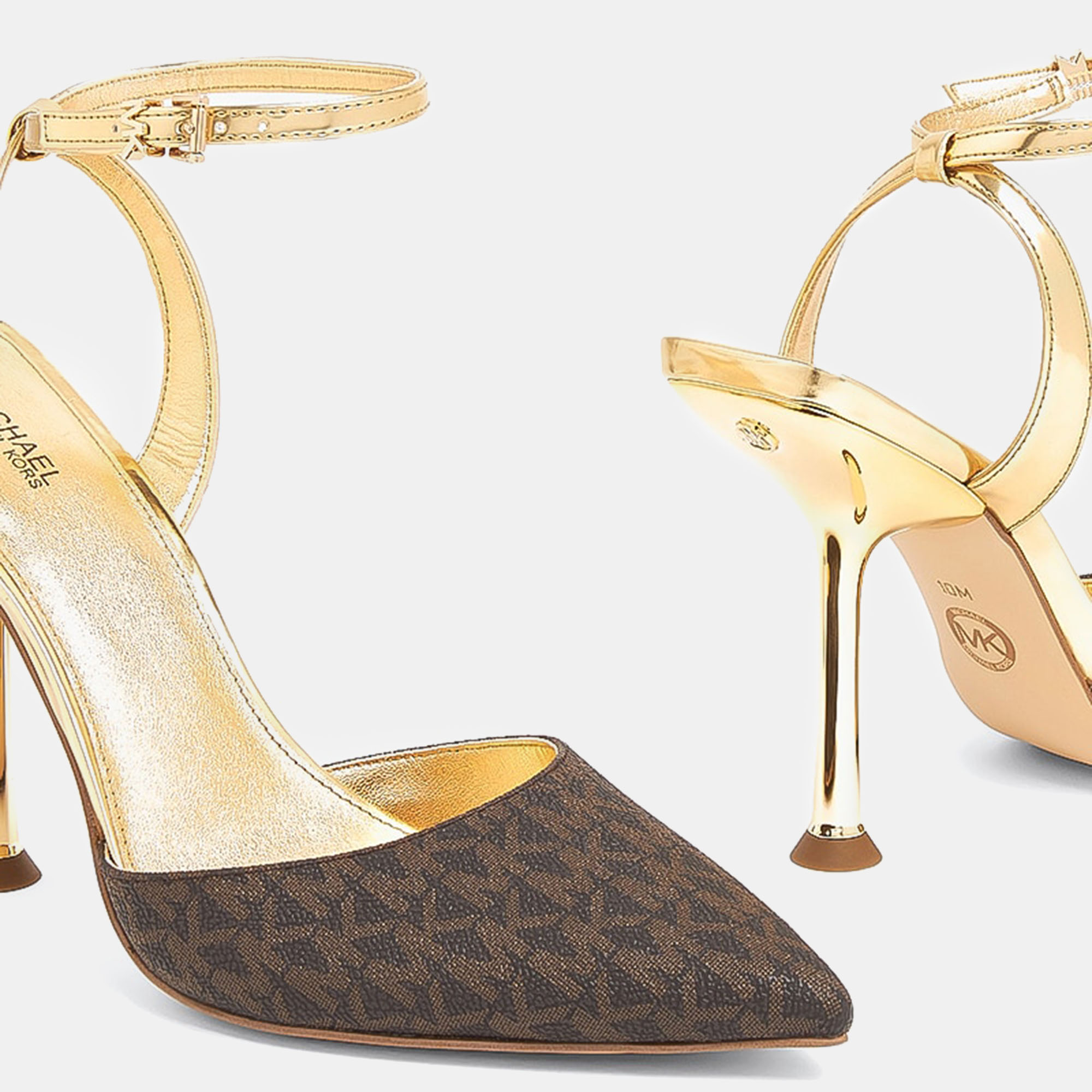 Michael Kors Imani Gold Leather Pumps