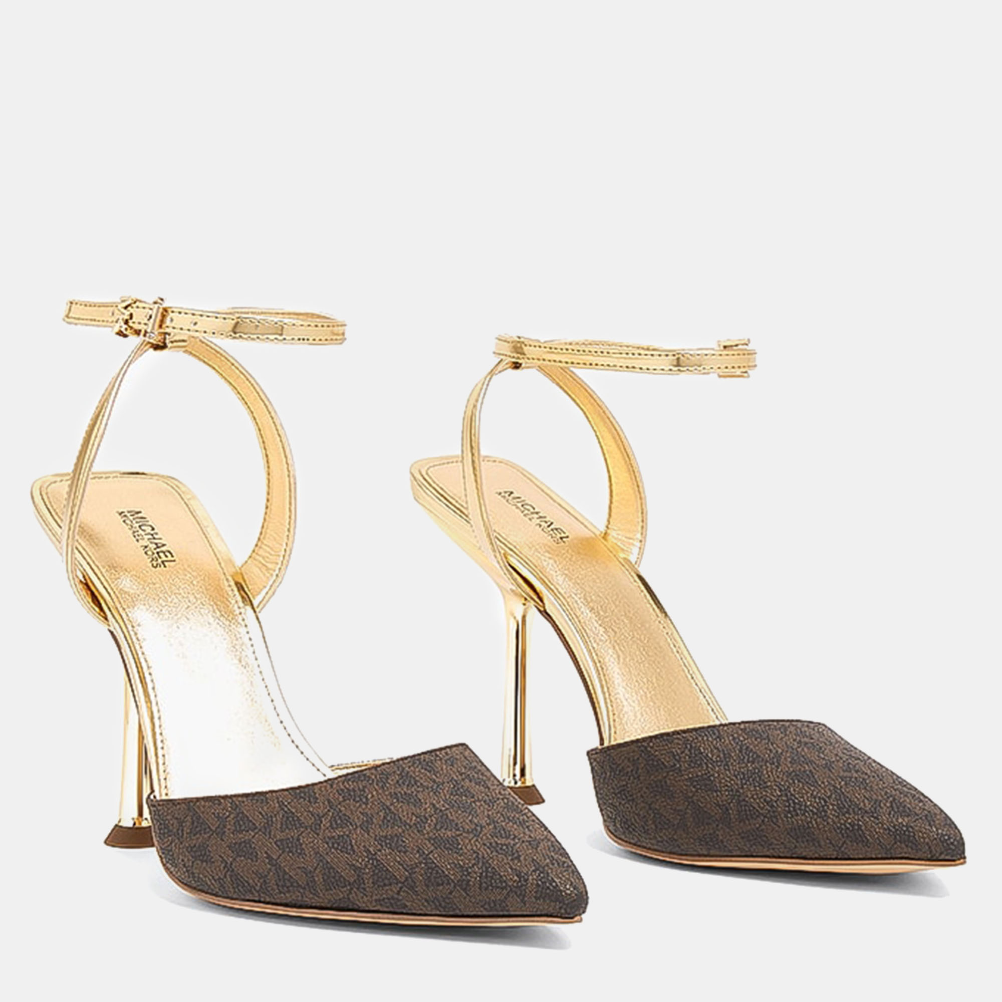 Michael Kors Imani Gold Leather Pumps