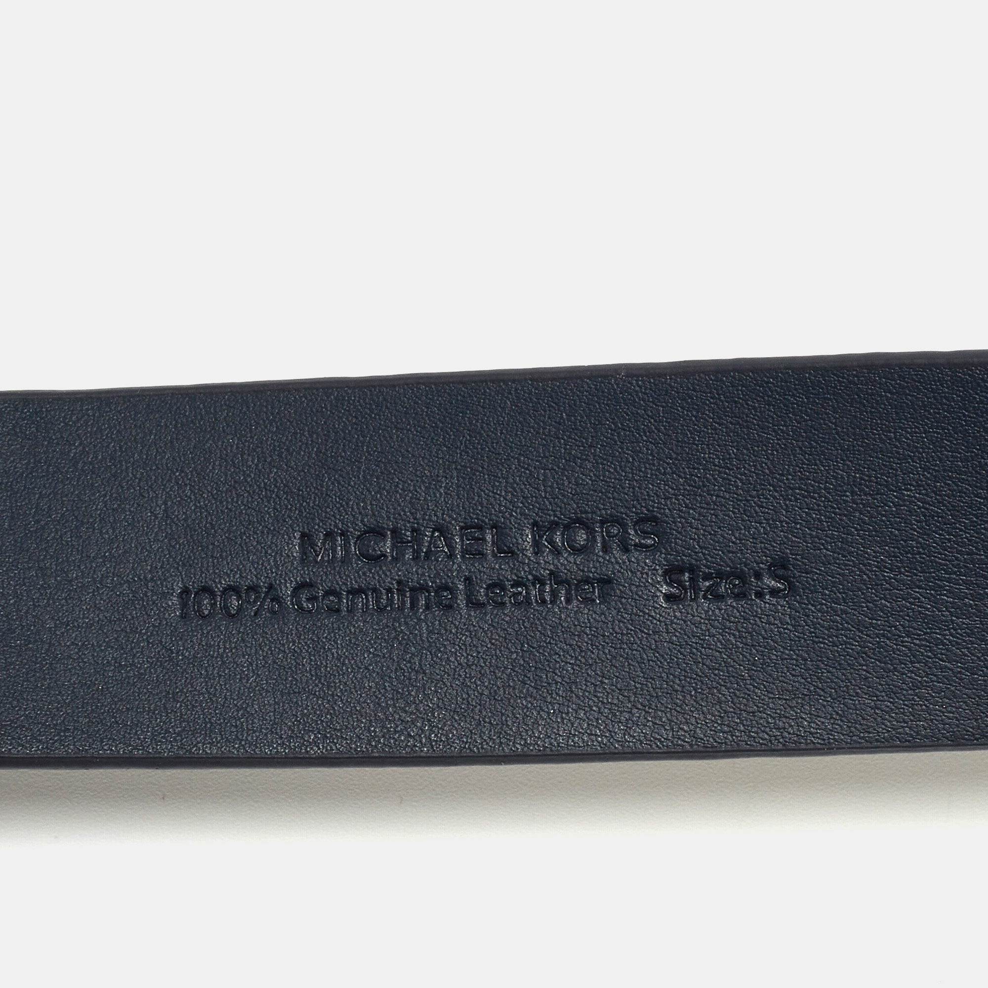 Michael Kors Blue Leather Buckle Belt Size S