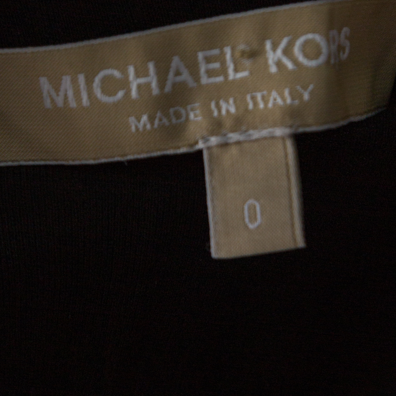 Michael Kors Black Crepe Drawstring Detail Off Shoulder Top XS