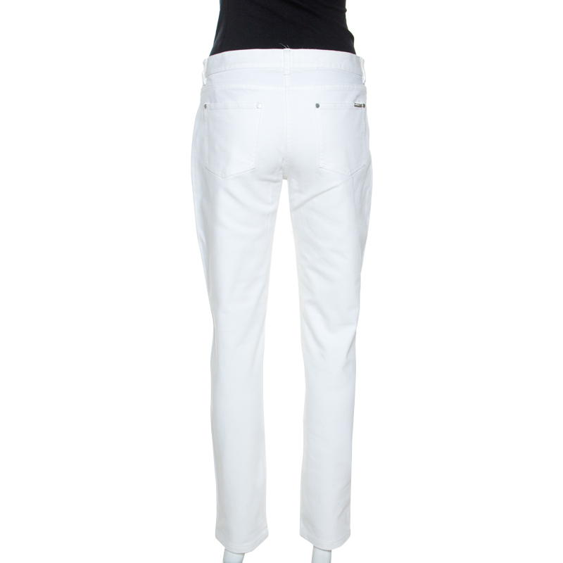 Michael Kors White Denim Straight Fit Jeans M