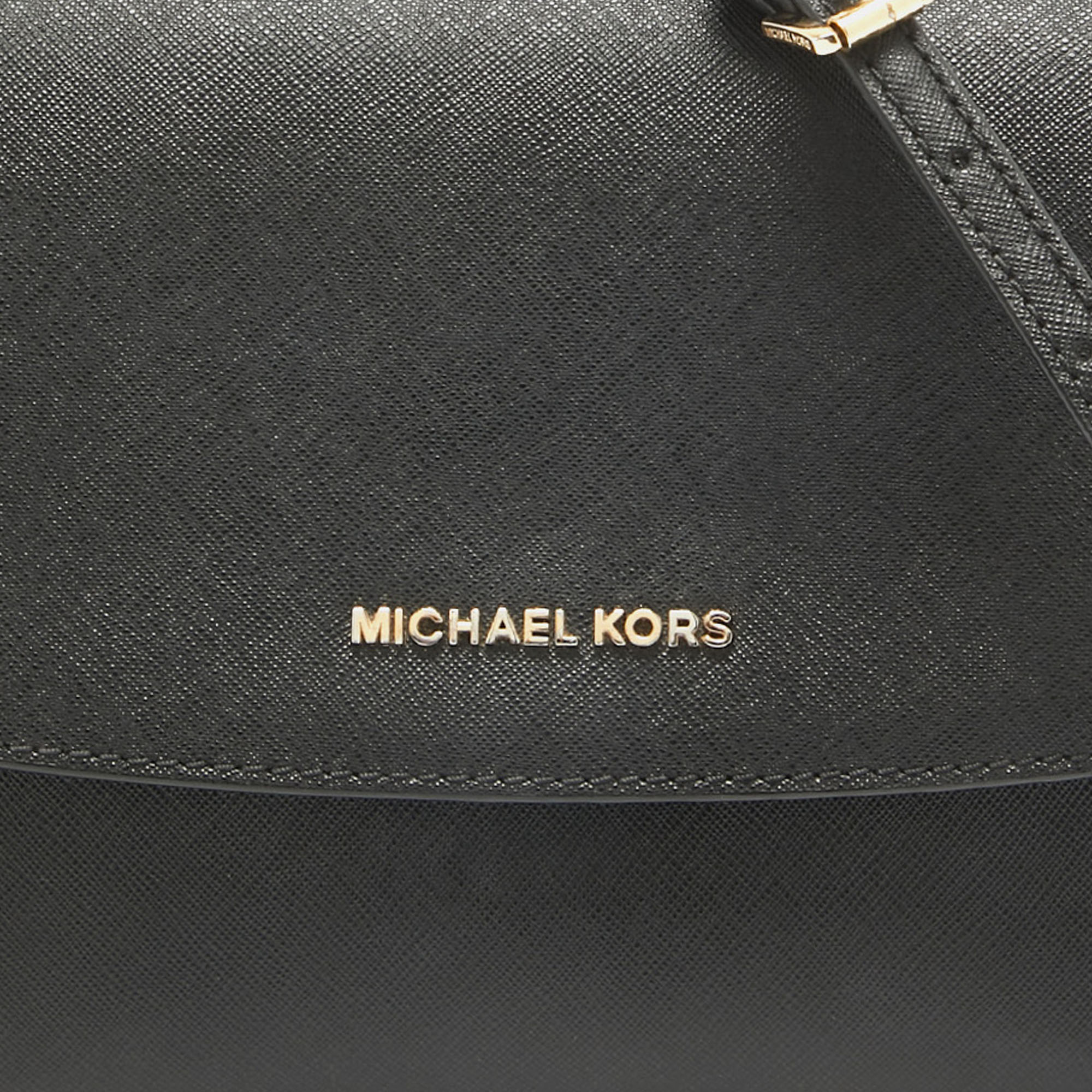 Michael Kors Black Saffiano Leather Sofia Top Handle Bag