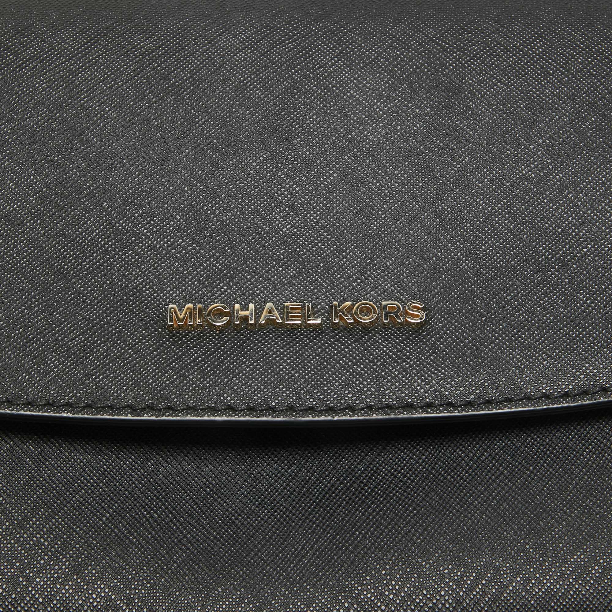 Michael Kors Black Saffiano Leather Sofia Top Handle Bag