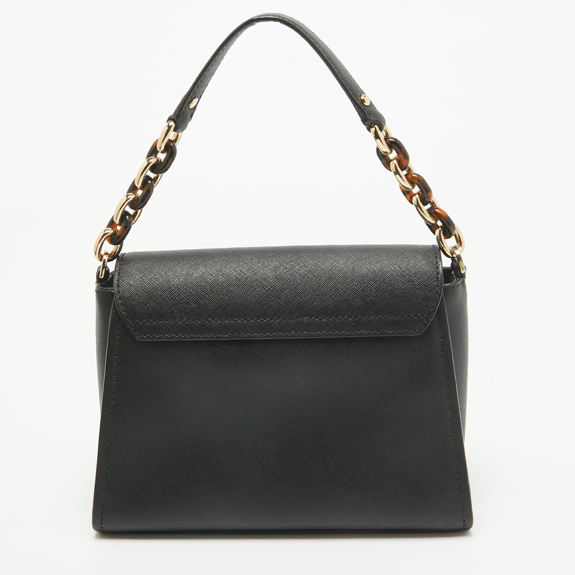 Michael Kors Black Saffiano Leather Sofia Top Handle Bag