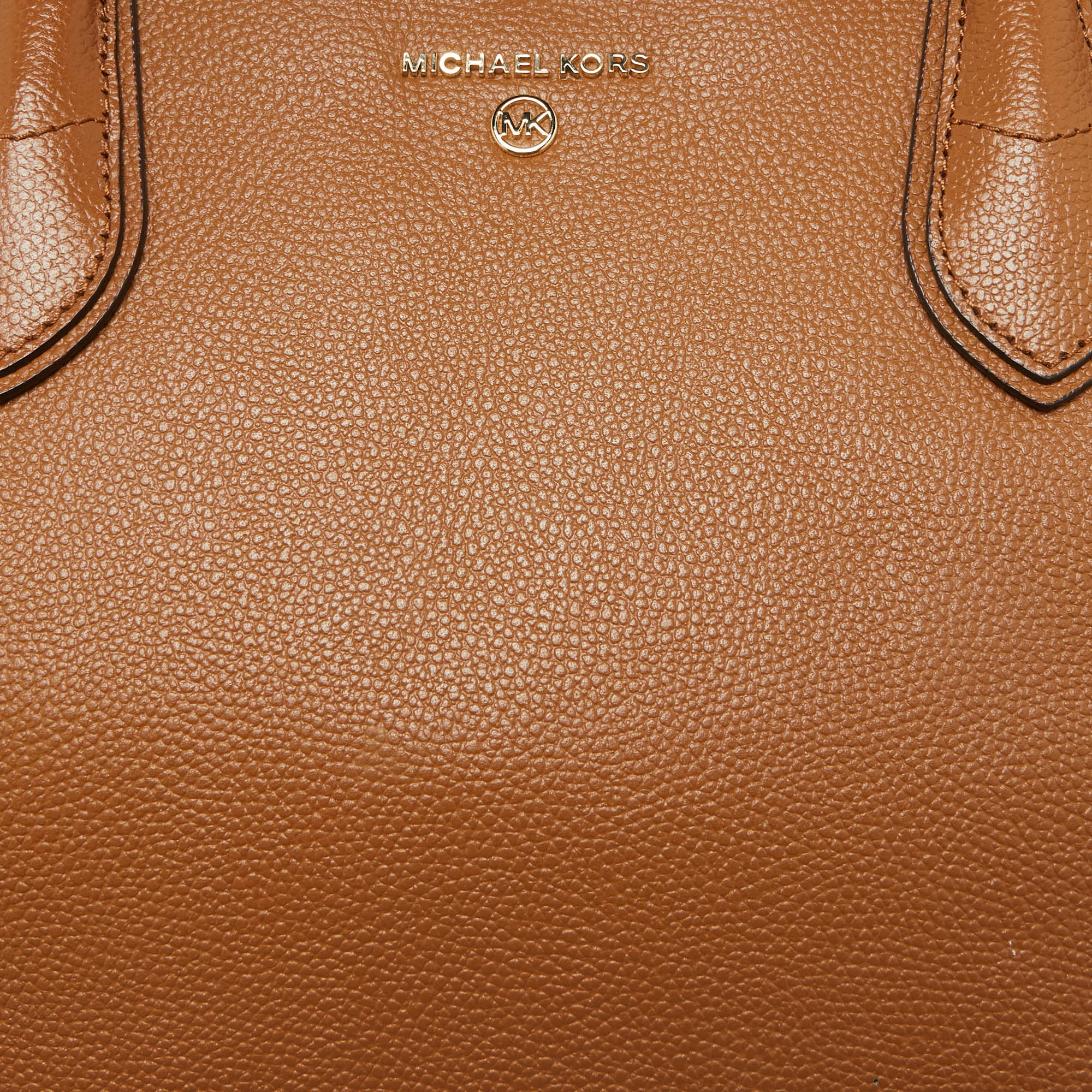 Michael Kors Brown/Tan Signature Coated Canvas And Leather Mae Tote