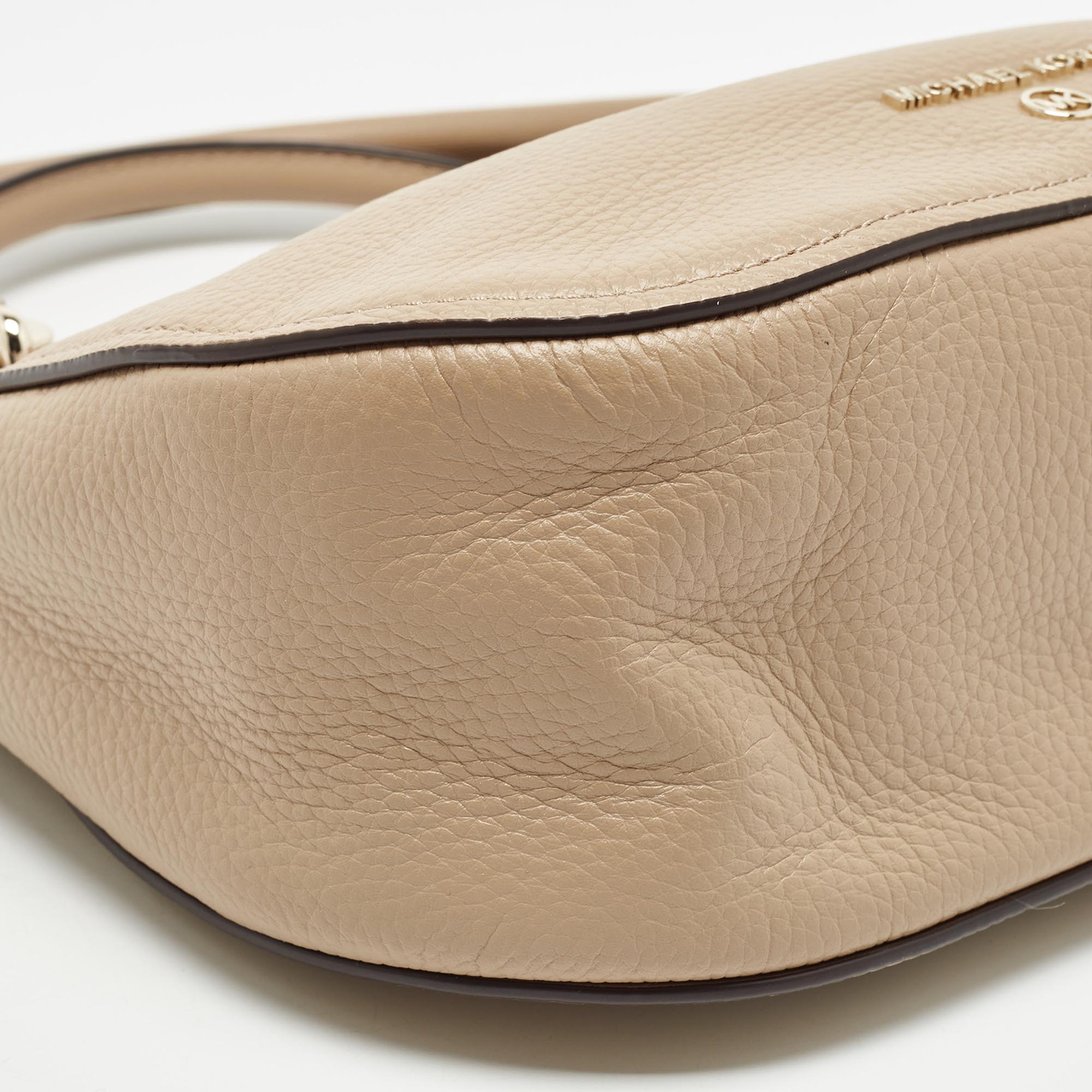 Michael Kors Beige Leather Small Harper Messenger Bag