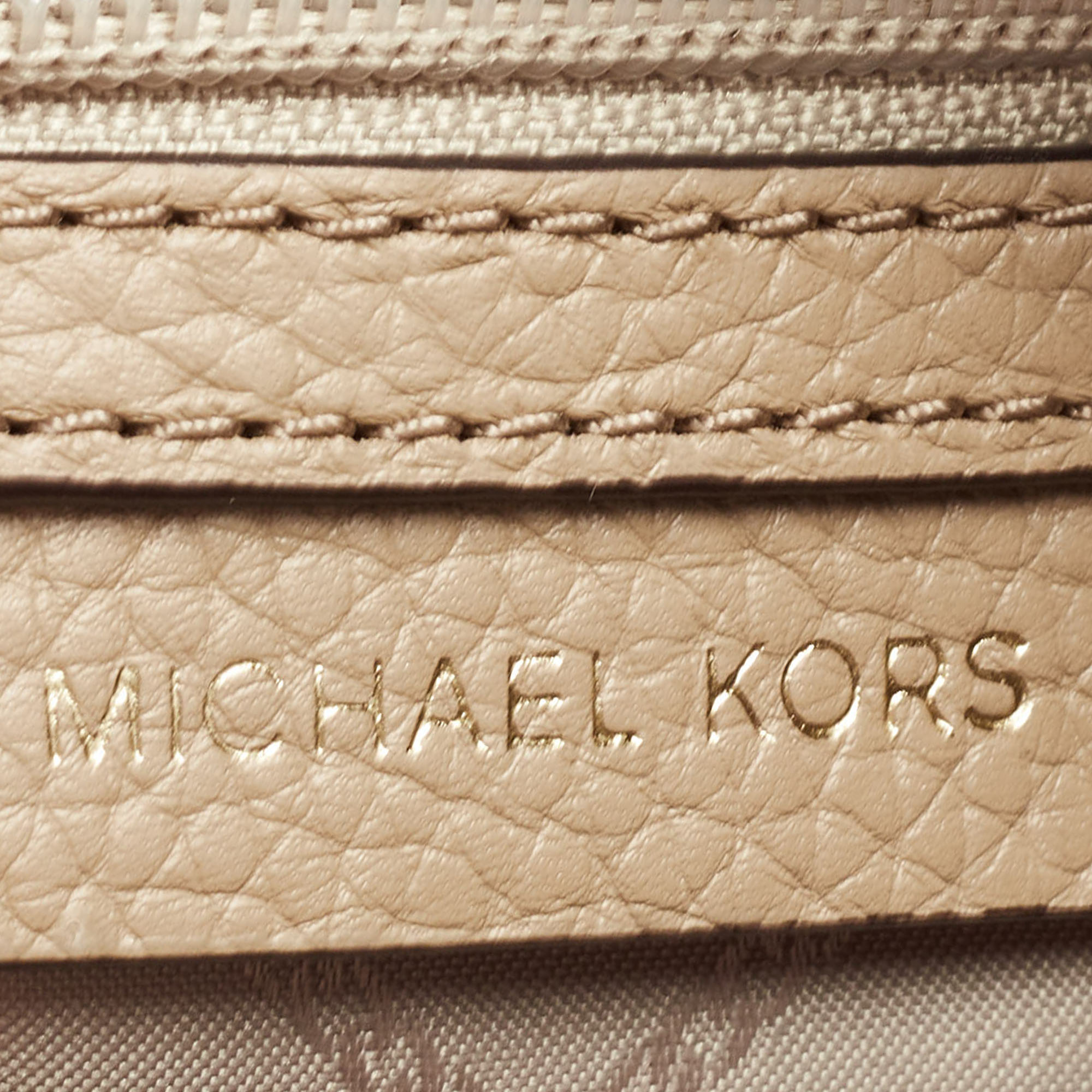 Michael Kors Beige Leather Small Harper Messenger Bag