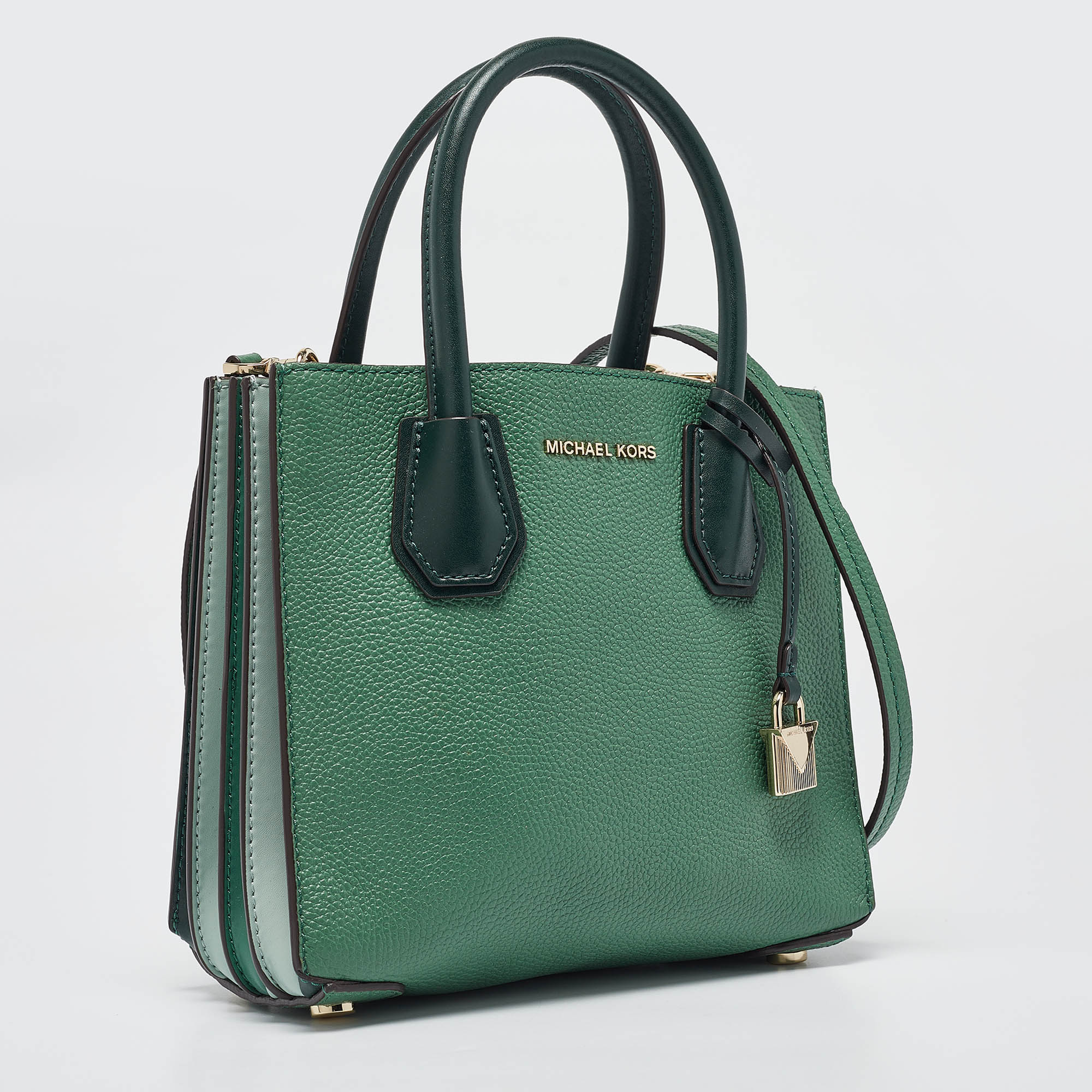 Michael Kors Green Leather Medium Mercer Tote