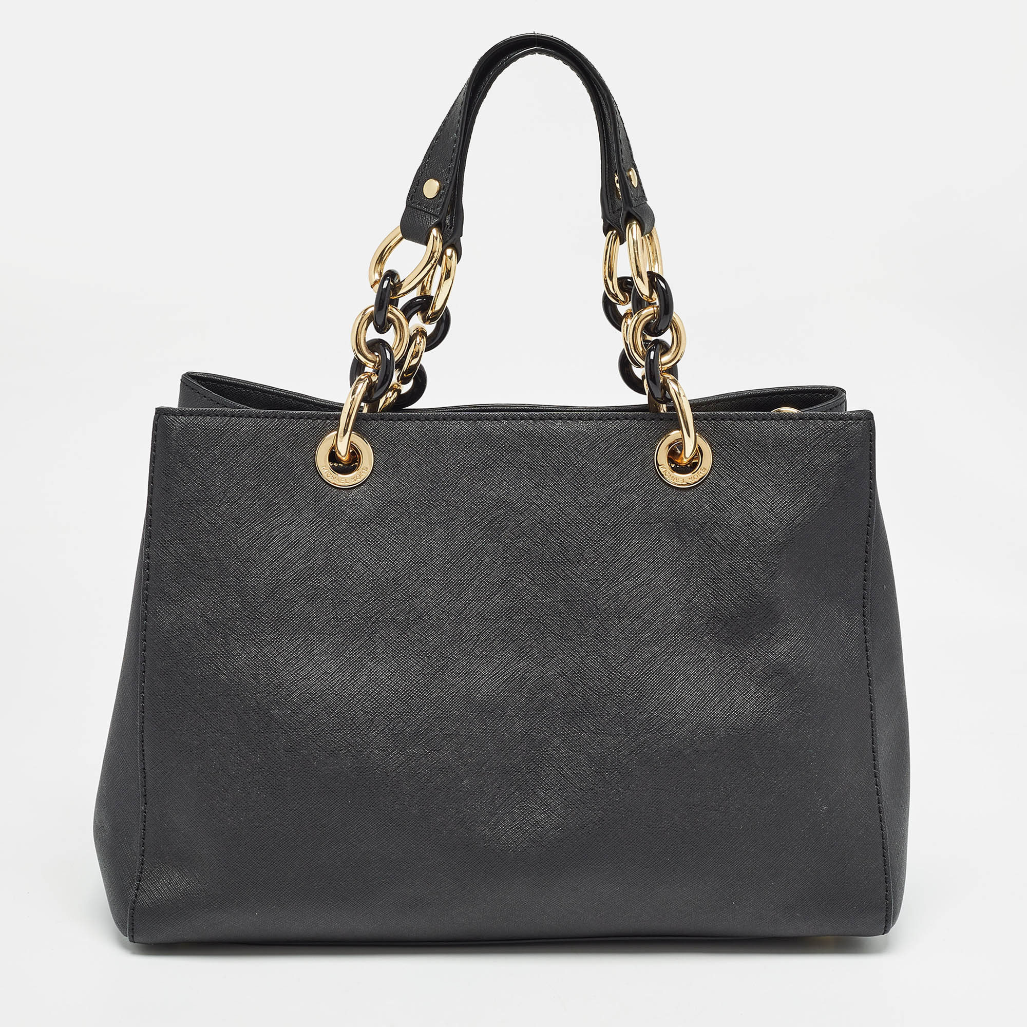 MICHAEL Michael Kors Black Leather Medium Cynthia Tote