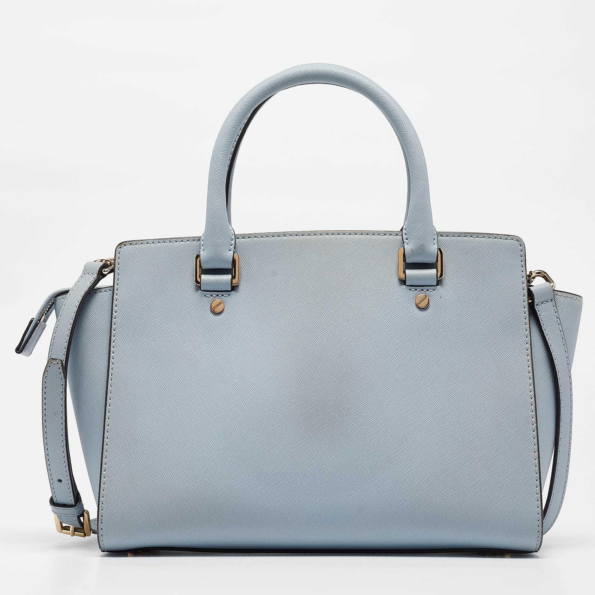 Michael Kors Light Blue Leather Medium Selma Tote