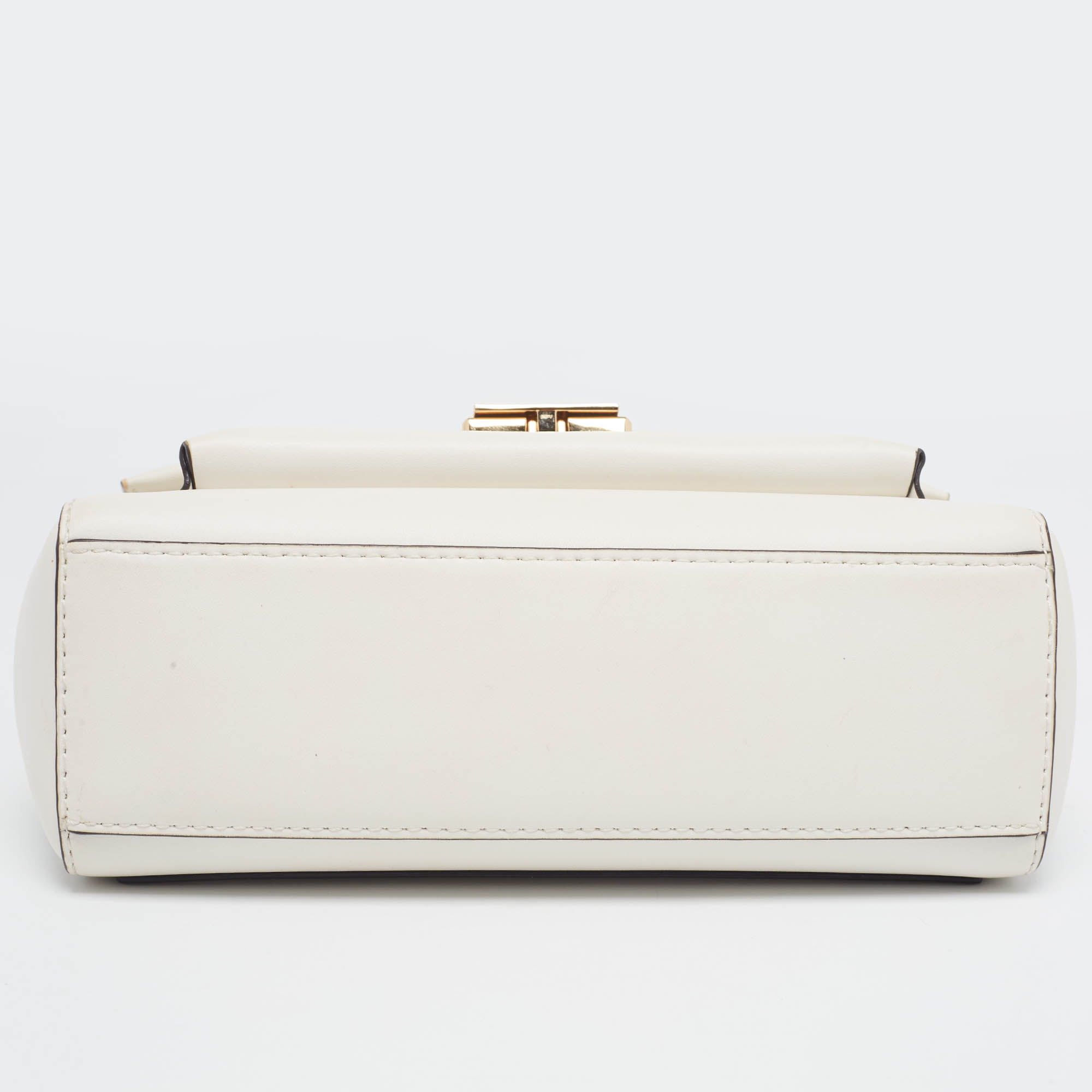 Michael Kors White Leather Lita Shoulder Bag