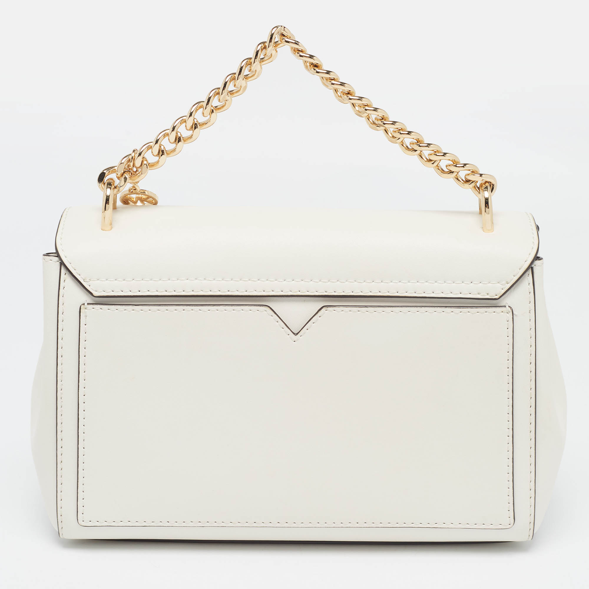 Michael Kors White Leather Lita Shoulder Bag