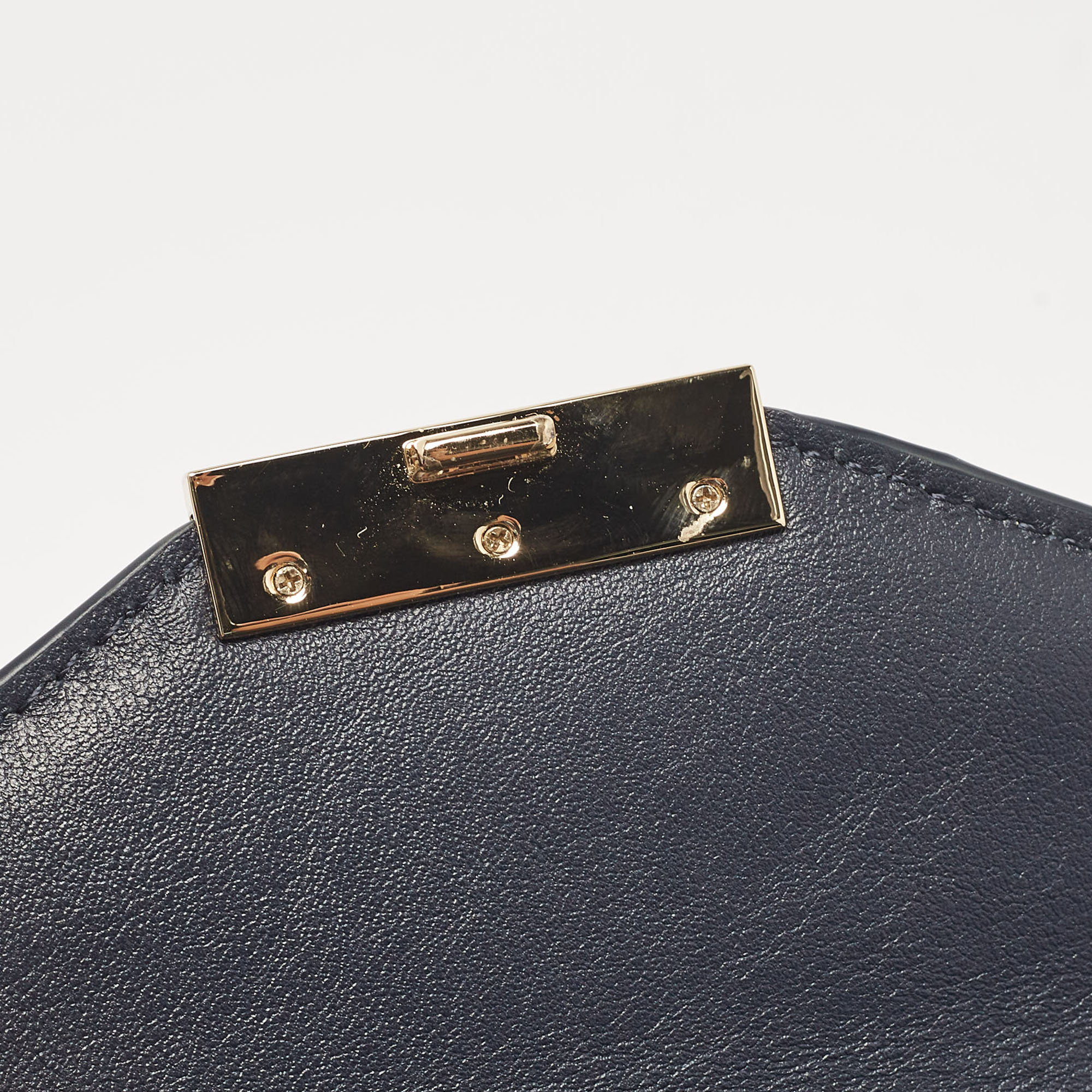 Michael Kors Navy Blue Leather Mini Whitney Top Handle Bag