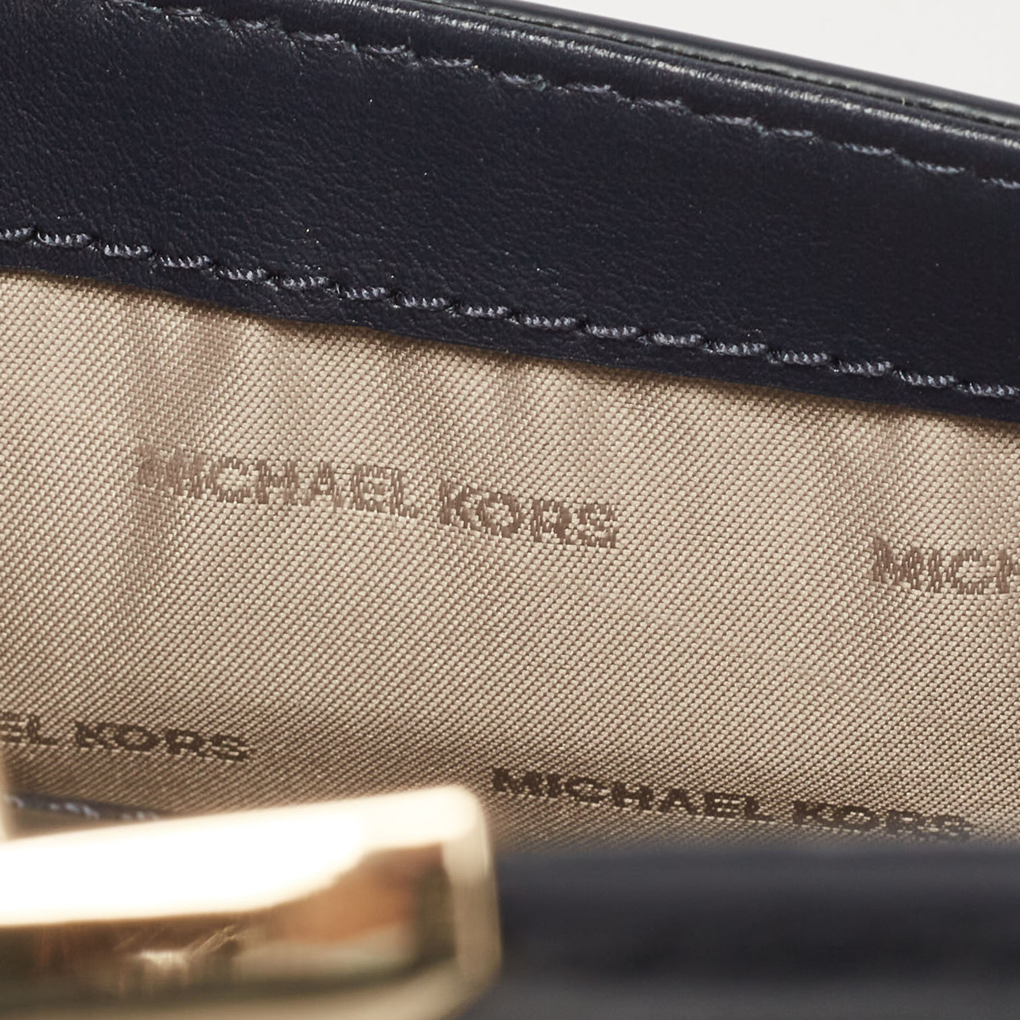 Michael Kors Navy Blue Leather Mini Whitney Top Handle Bag