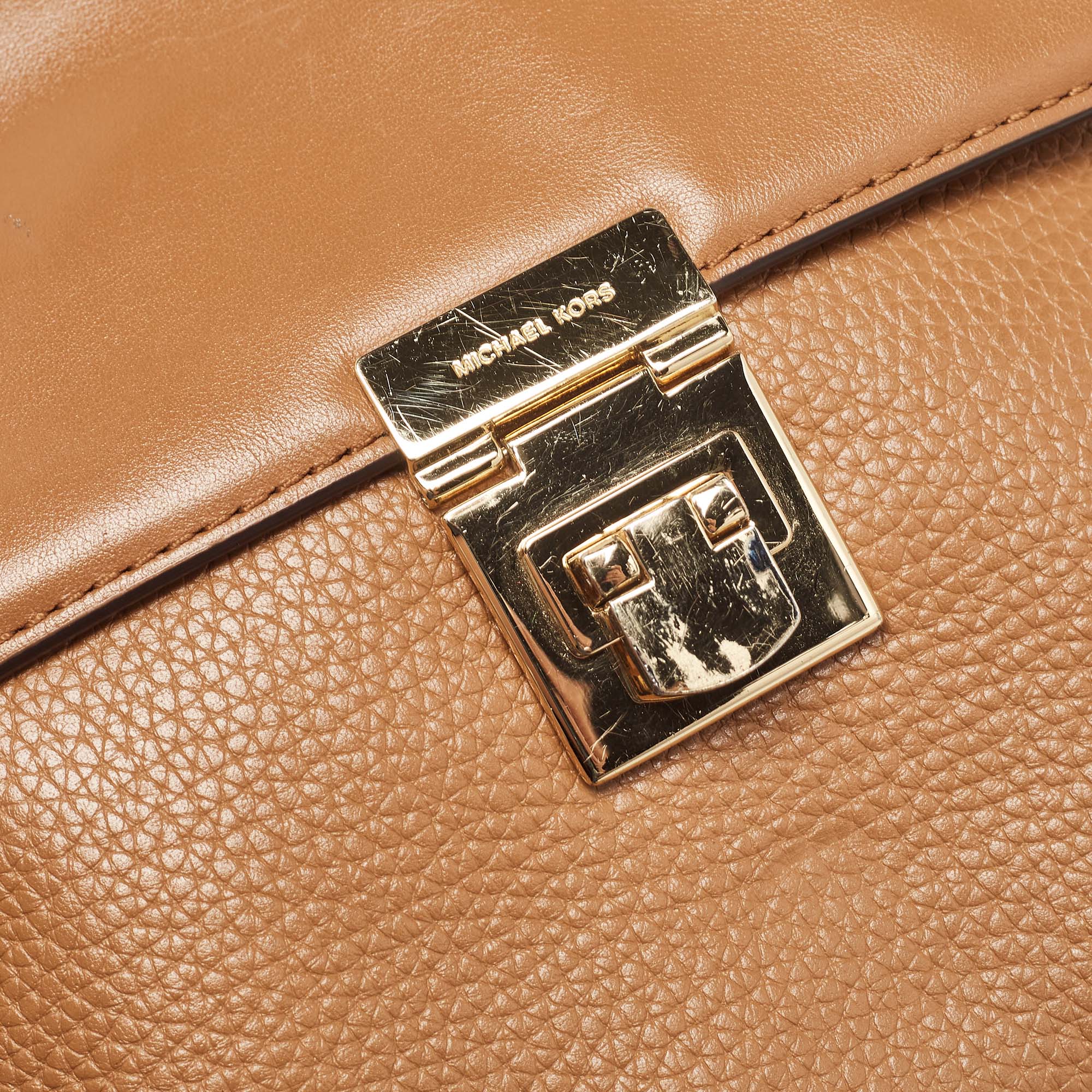 Michael Kors Brown Leather Cecelia Crossbody Bag