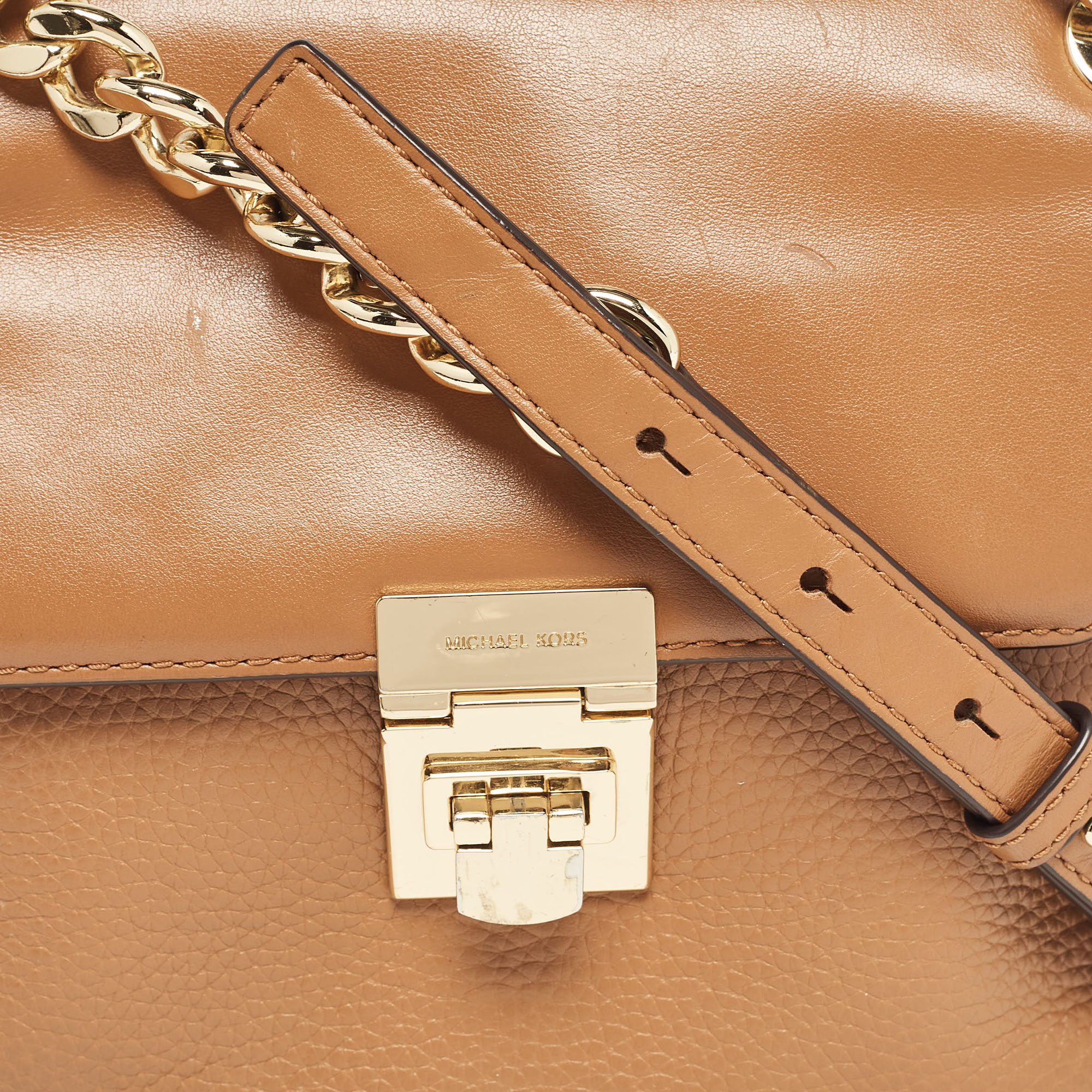 Michael Kors Brown Leather Cecelia Crossbody Bag