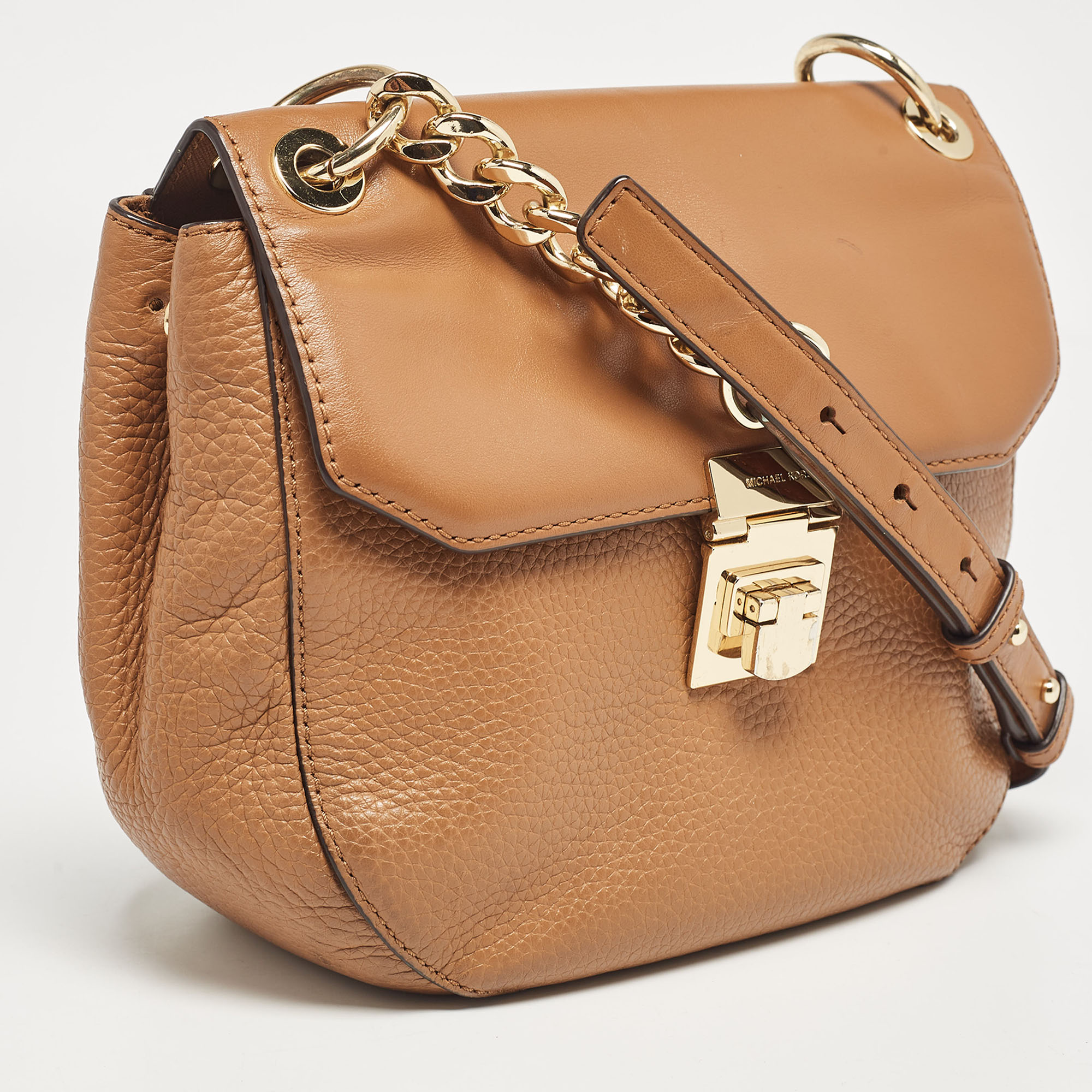 Michael Kors Brown Leather Cecelia Crossbody Bag