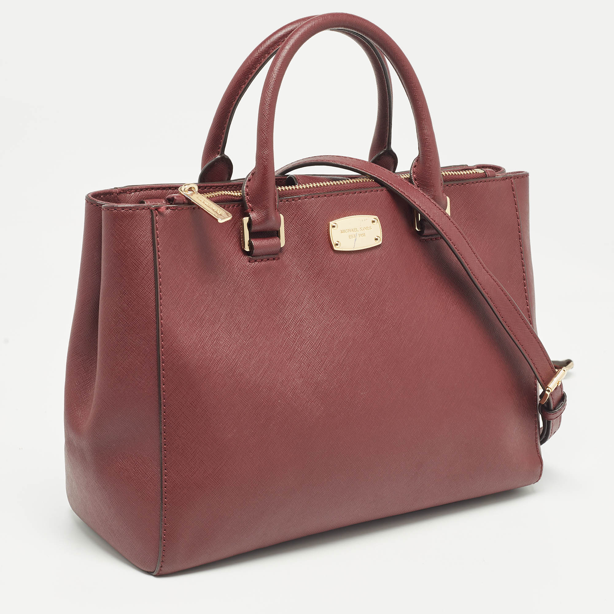 Michael Kors Burgundy Leather Kellen Tote