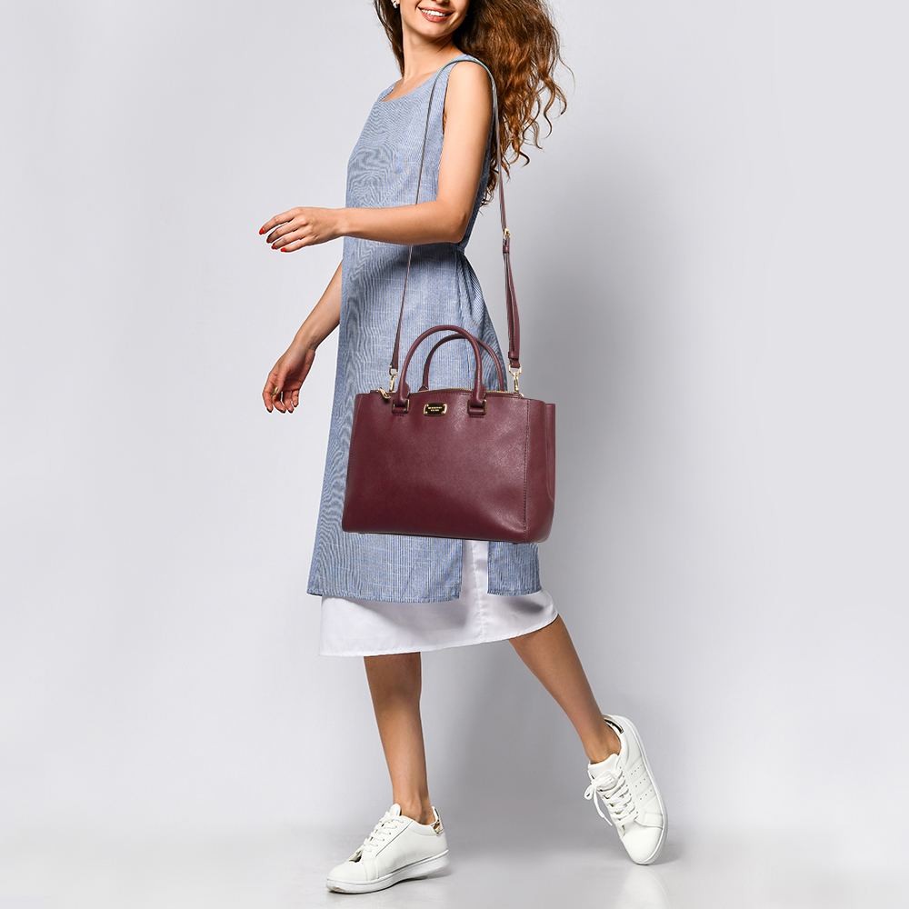 Michael Kors Burgundy Leather Kellen Tote