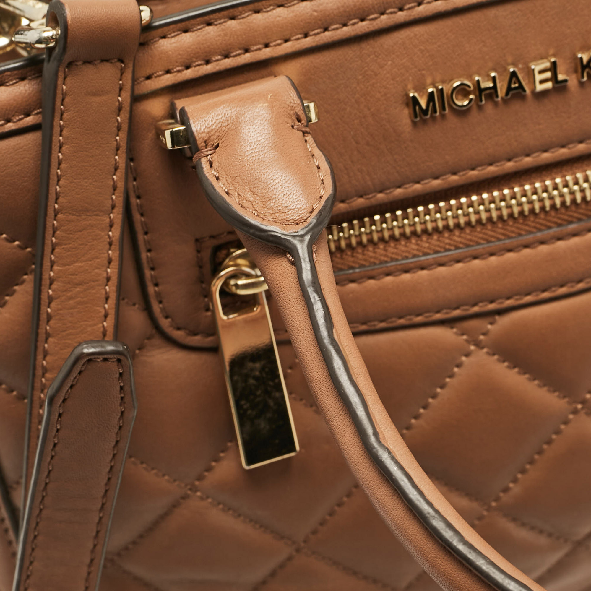 MICHAEL Michael Kors Brown Quilted Leather Selma Satchel