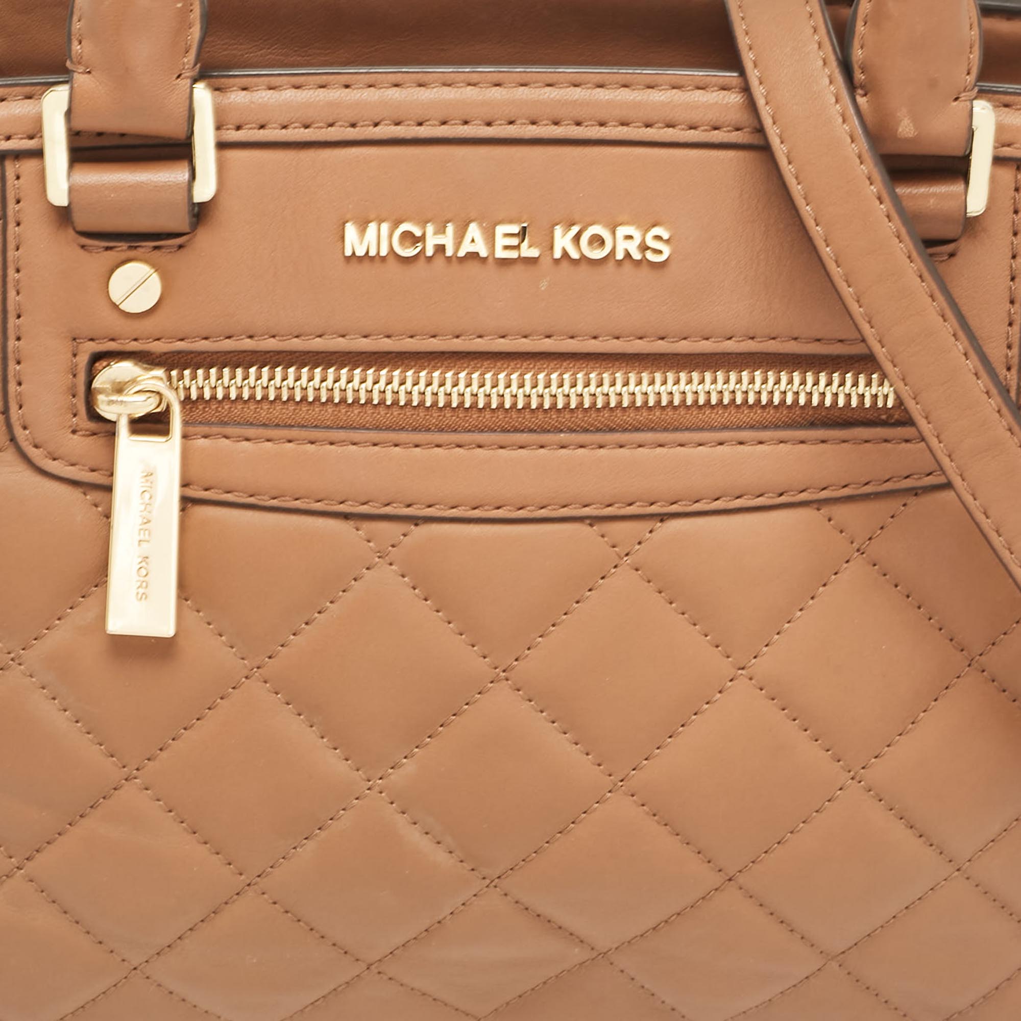 MICHAEL Michael Kors Brown Quilted Leather Selma Satchel