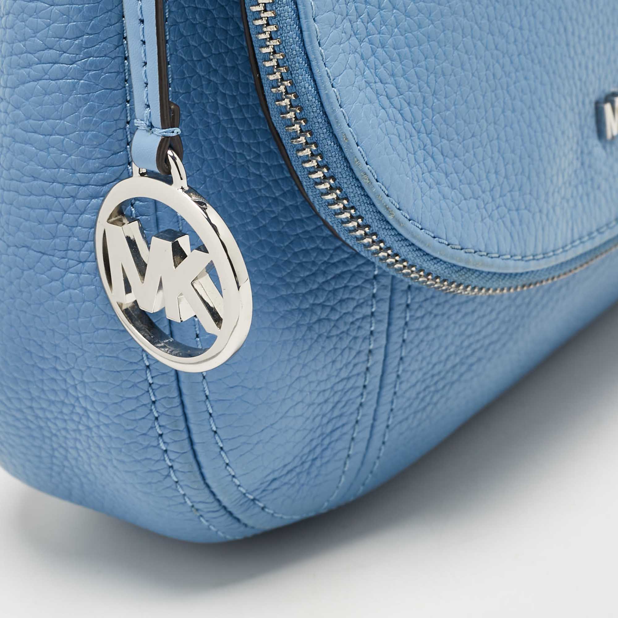 Michael Kors Light Blue Leather Medium Bedford Top Handle Bag