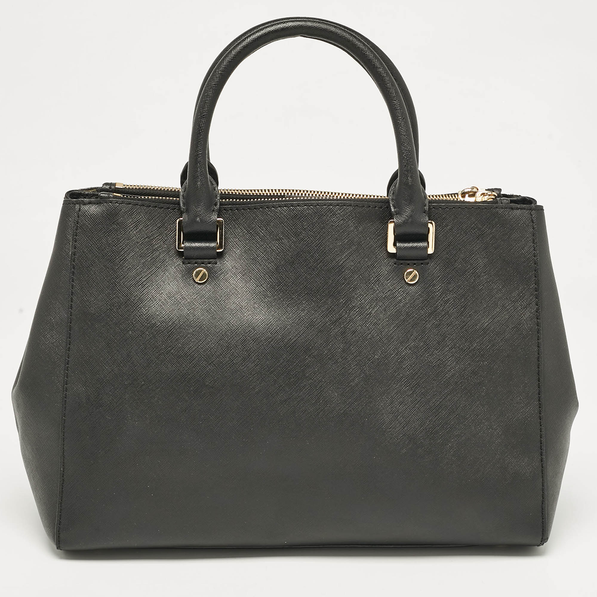 Michael Kors Black Leather Medium Sutton Tote