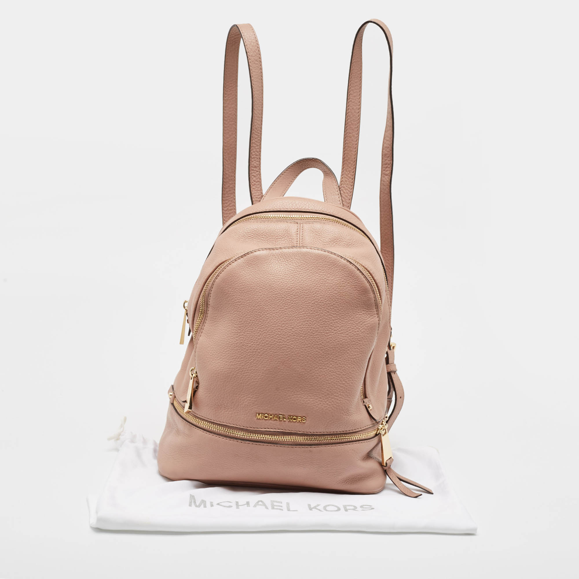 Michael Kors Beige Leather Rhea Backpack