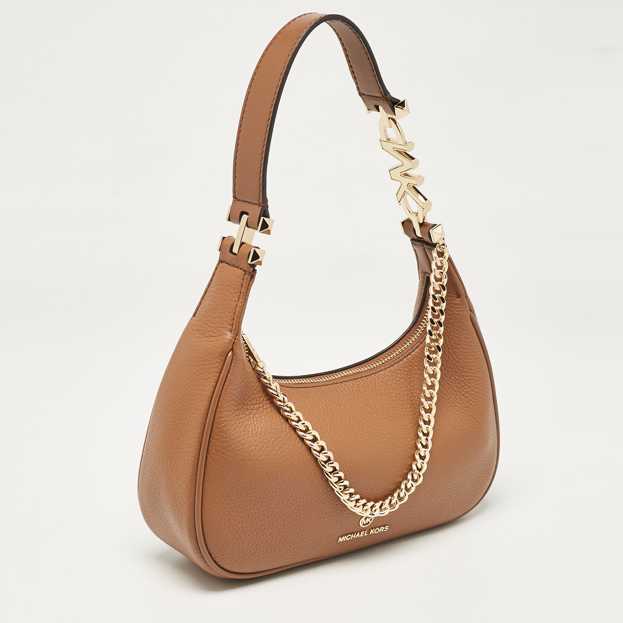 Michael Kors Brown Leather Small Piper Hobo