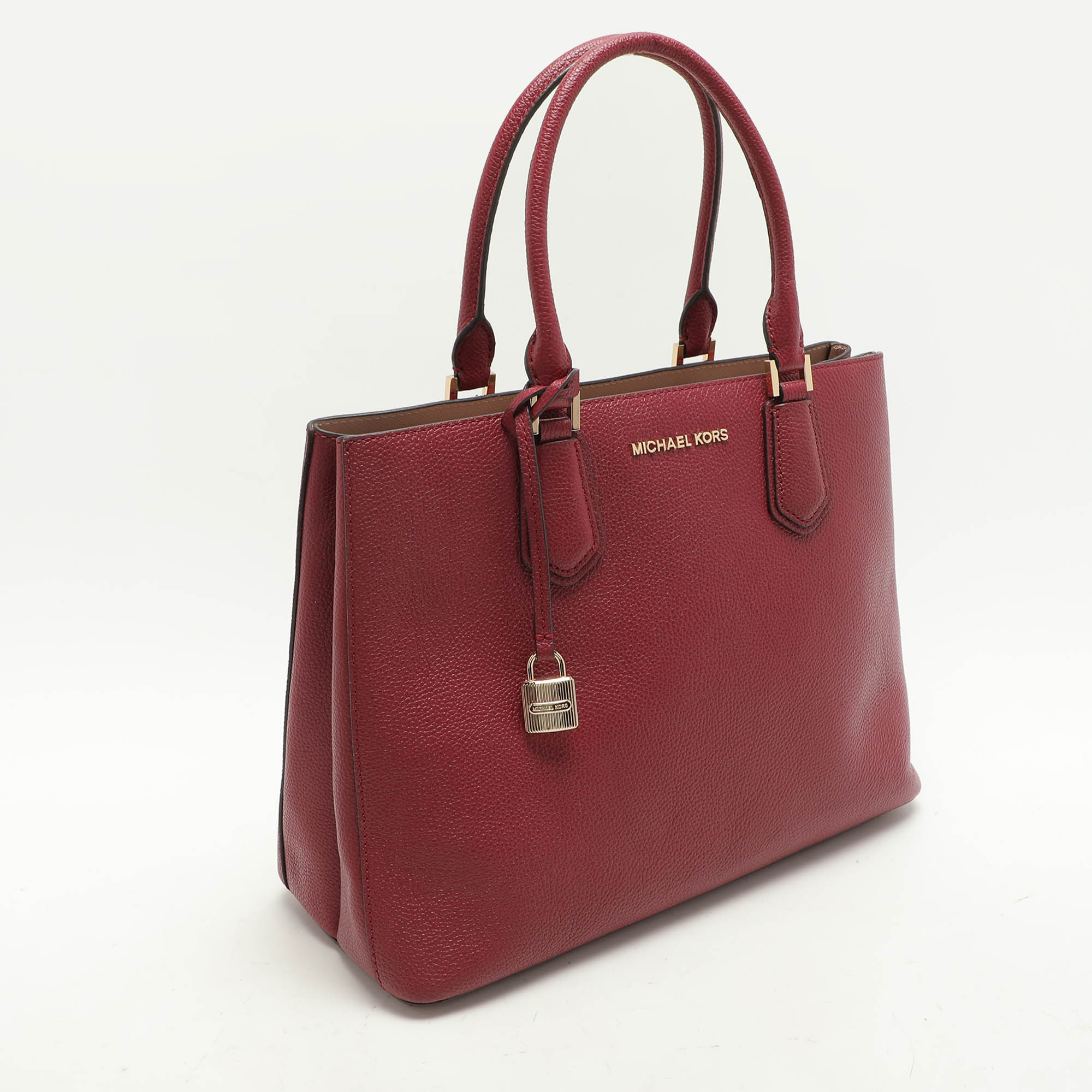 Michael Kors Burgundy Leather Large Adele Tote