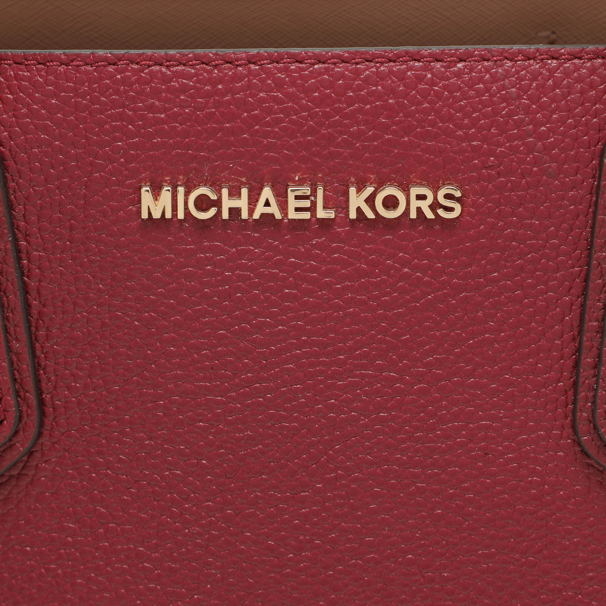 Michael Kors Burgundy Leather Large Adele Tote