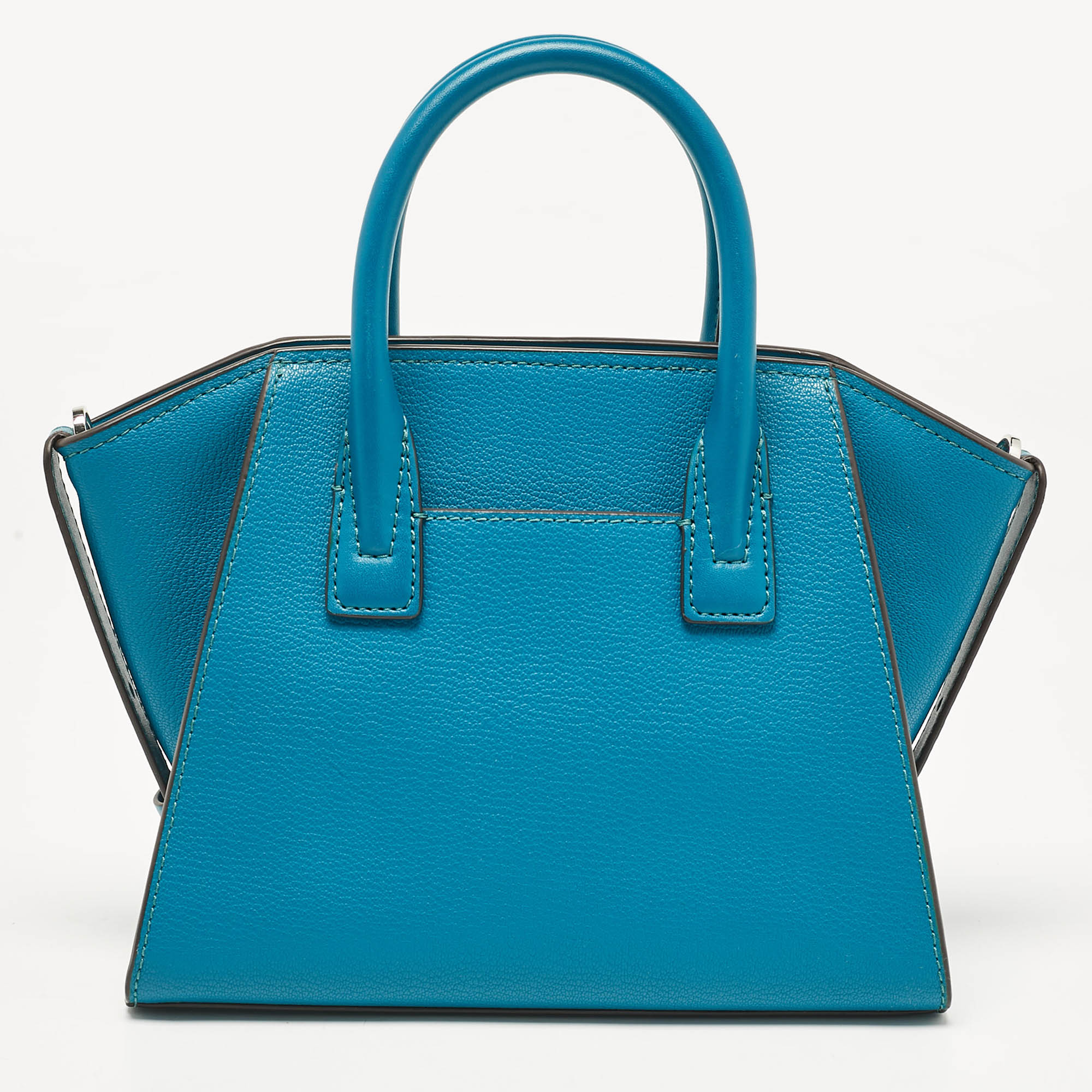 Michael Kors Blue Leather Small Avril Satchel