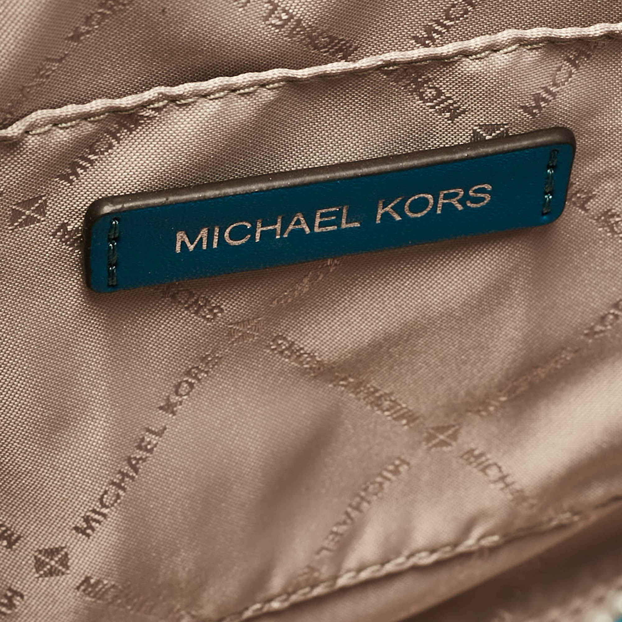 Michael Kors Blue Leather Small Avril Satchel