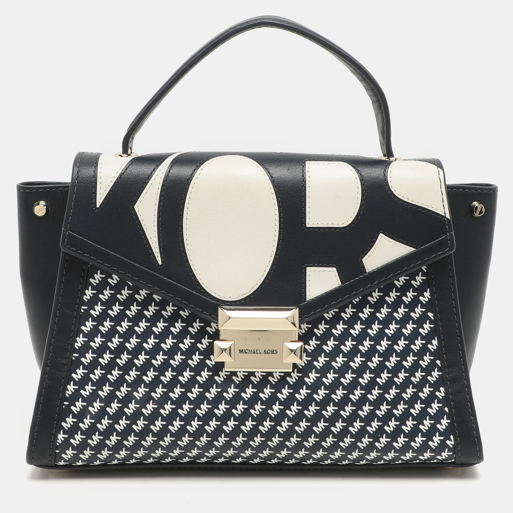 Michael Kors Admiral/Optic Leather Medium Graphic Logo Whitney Top Handle Bag, Blue
Michael Kors Admiral/Optic Leather Medium Graphic Logo Whitney Top Handle Bag, Blue