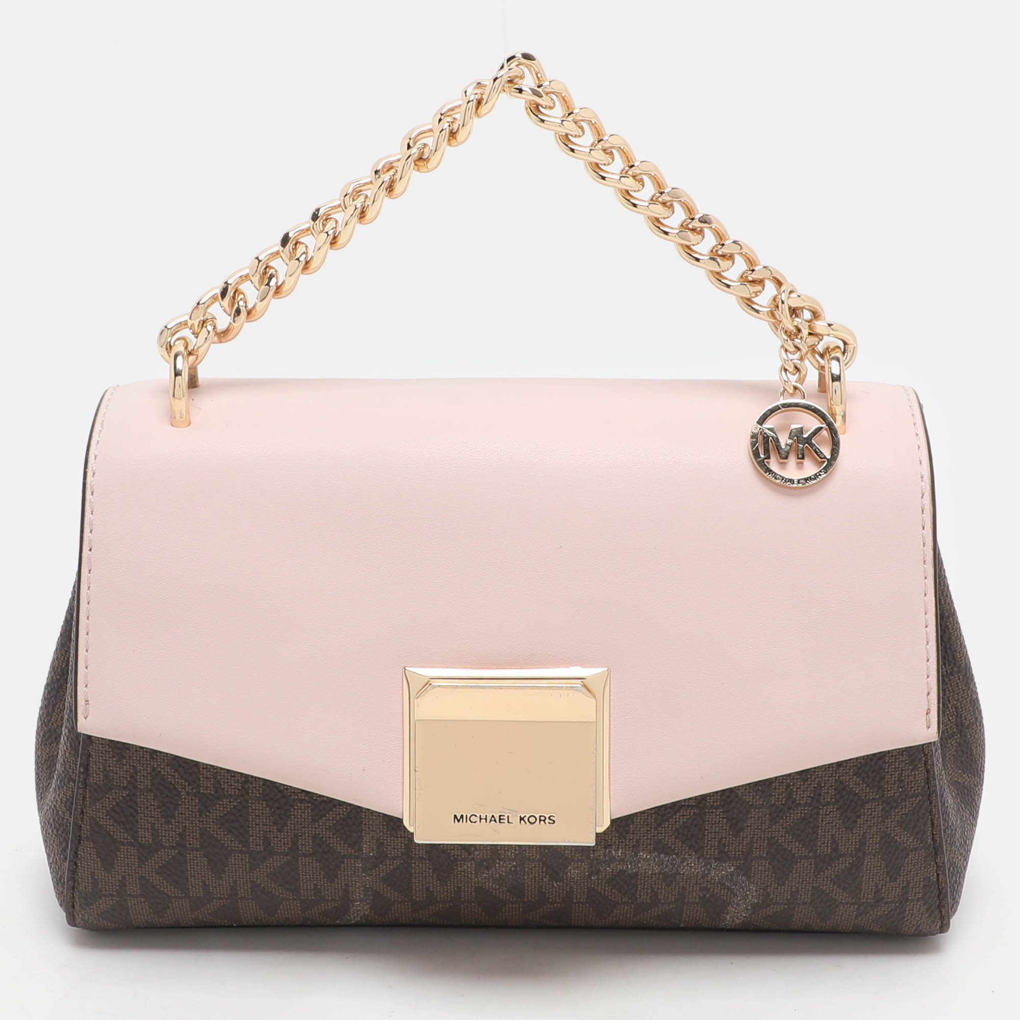 Michael Kors Brown/Pink Signature Coated Canvas And Leather Small Lita Crossbody Bag
Michael Kors Brown/Pink Signature Coated Canvas And Leather Small Lita Crossbody Bag