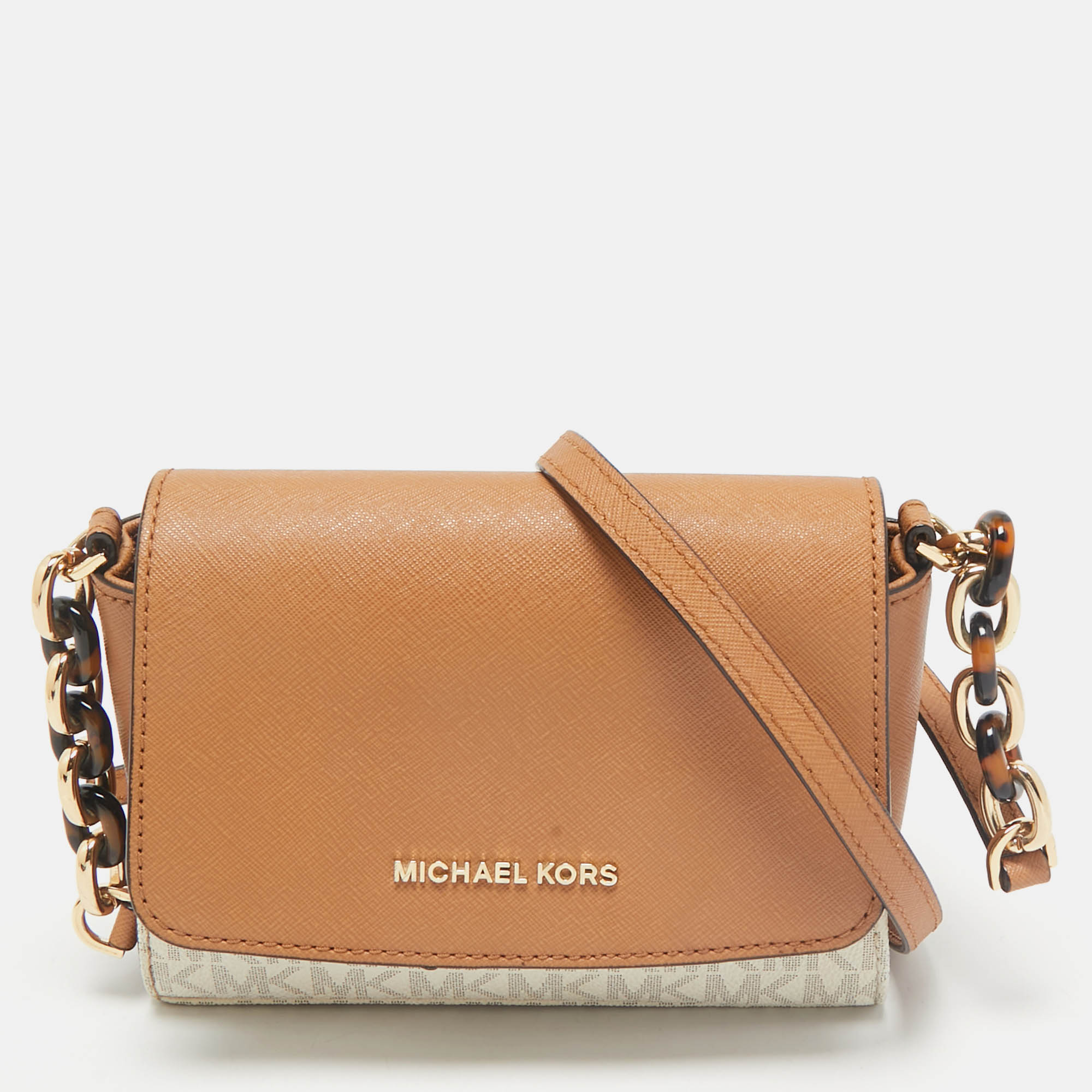 Michael Kors Brown/Vanilla Signature Coated Canvas Crossbody Bag
Michael Kors Brown/Vanilla Signature Coated Canvas Crossbody Bag