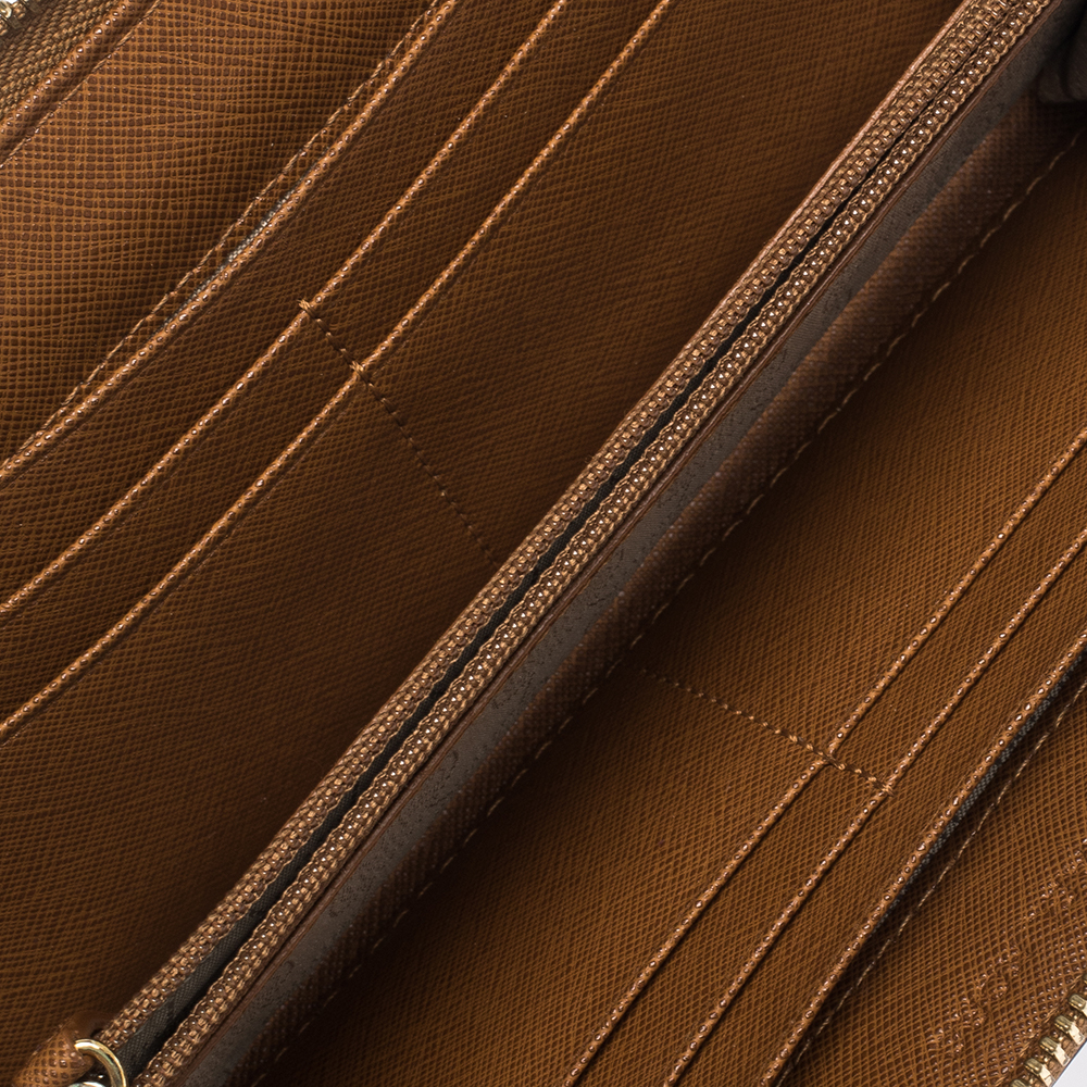 

Michael Kors Metallic Tan Leather Jet Set Travel Continental Wallet