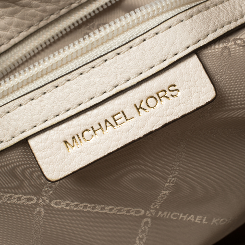 Michael Kors Cream Leather Greta Shoulder Bag