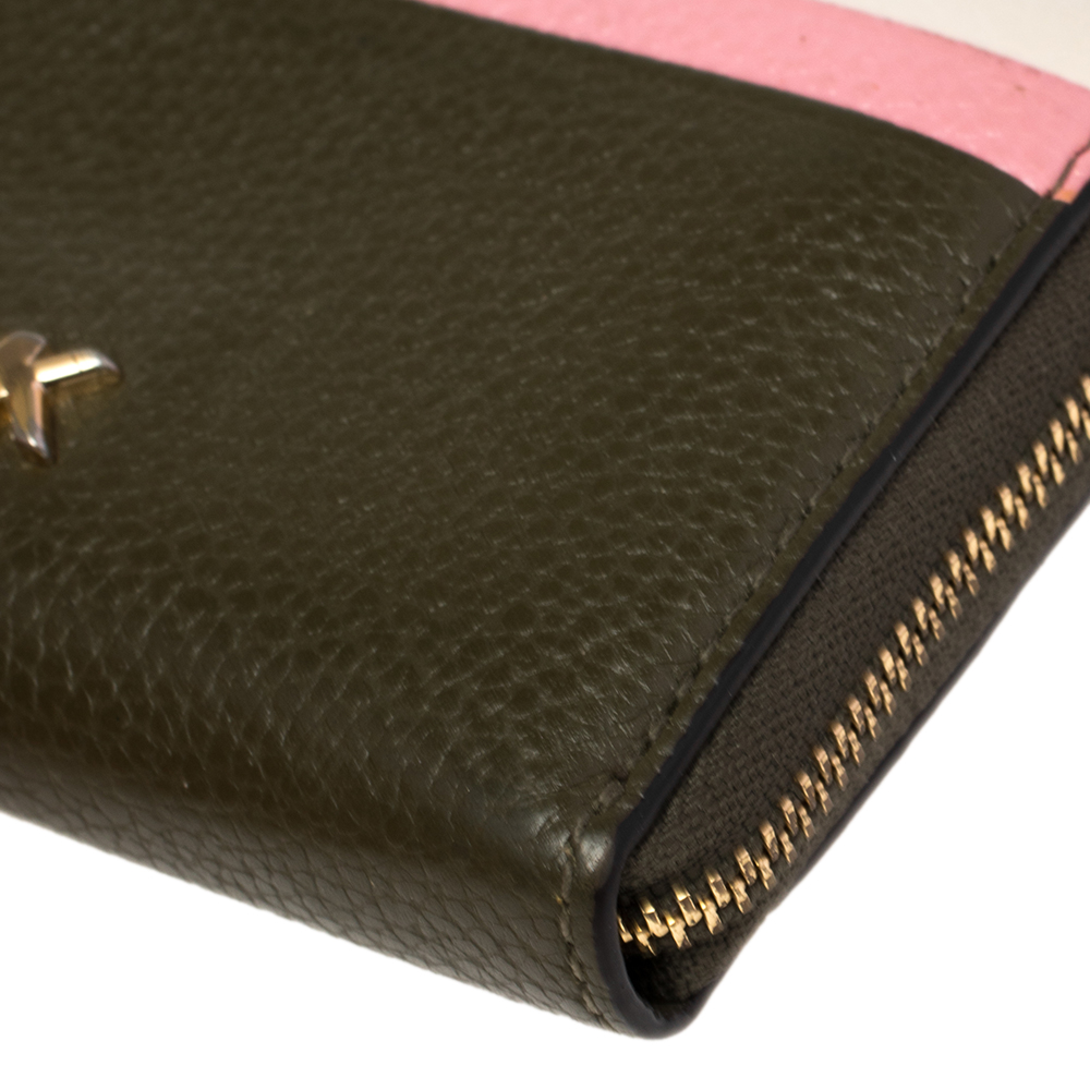 Michael Kors Multicolor Leather Mott Zip Around Wallet
