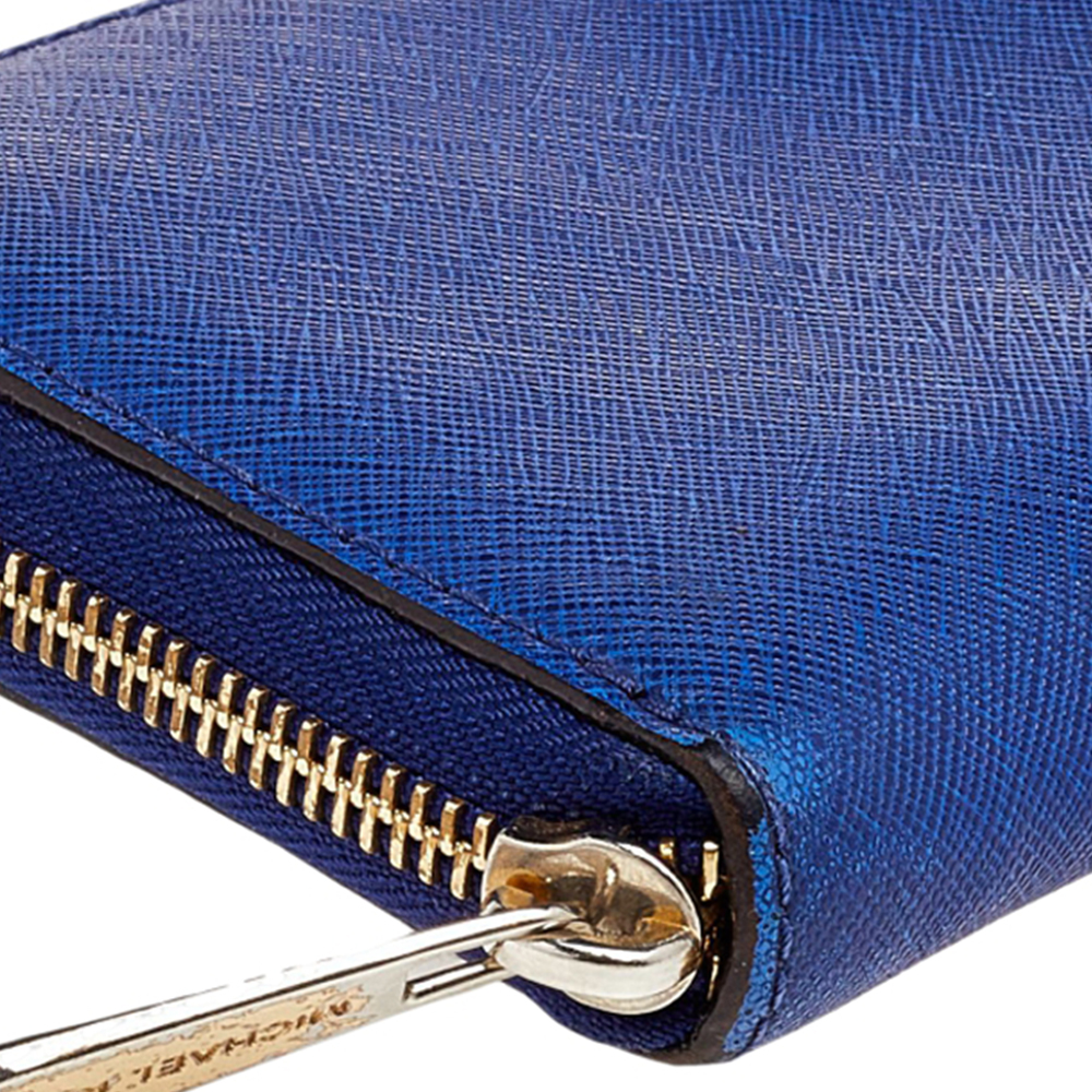 Michael Kors Blue Leather Bedford Continental Wallet